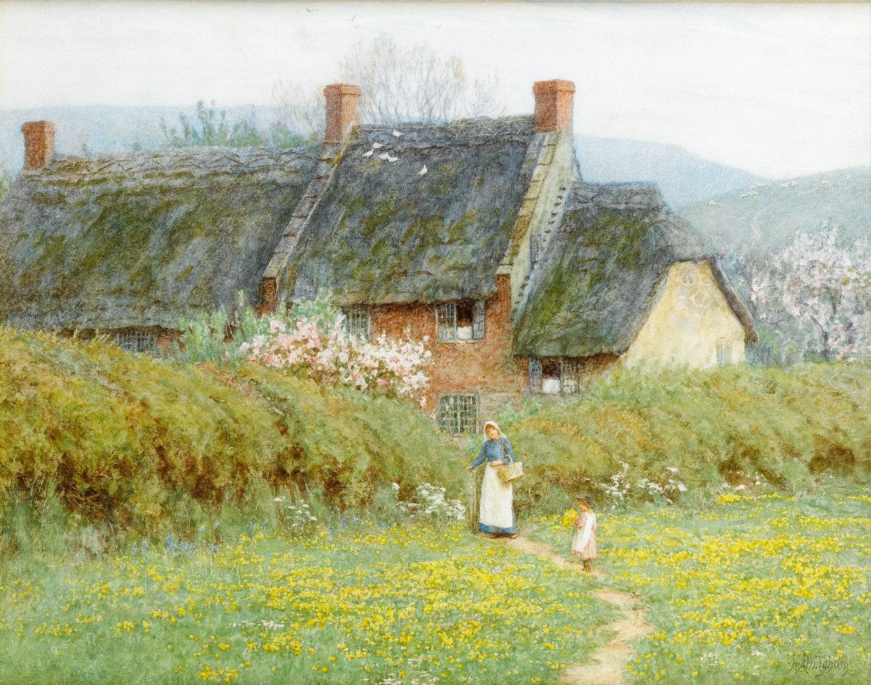 Boterbloemen, nabij Bridport, Dorset door Helen Allingham