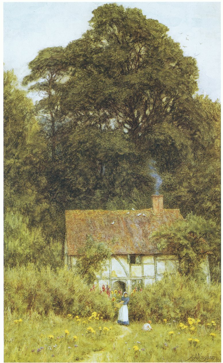 Cottage bij Brook, nabij Witley door Helen Allingham