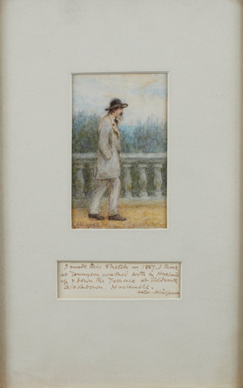 Alfred, Lord Tennyson in zijn tuin door Helen Allingham