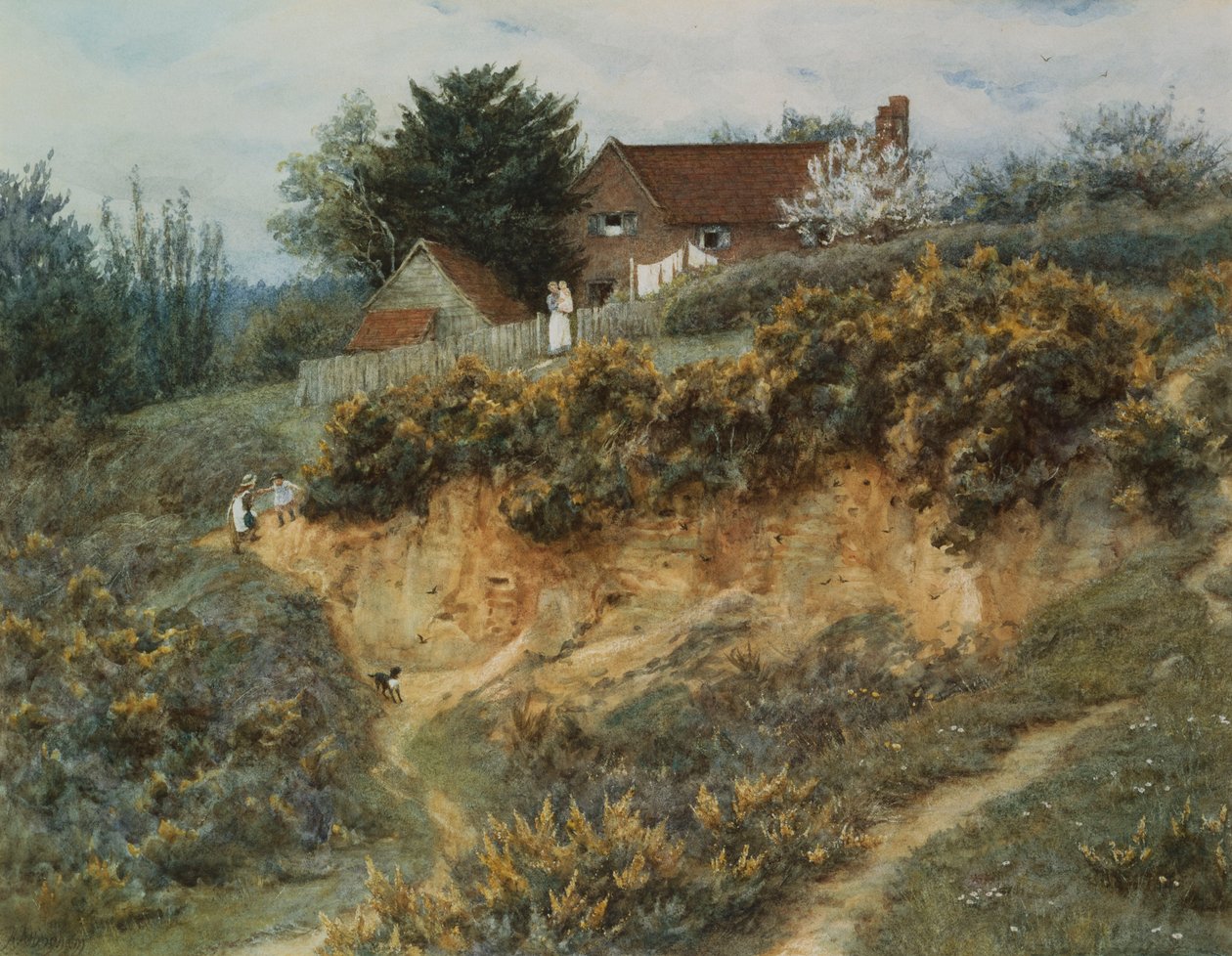 In Sandhills, Witley door Helen Allingham
