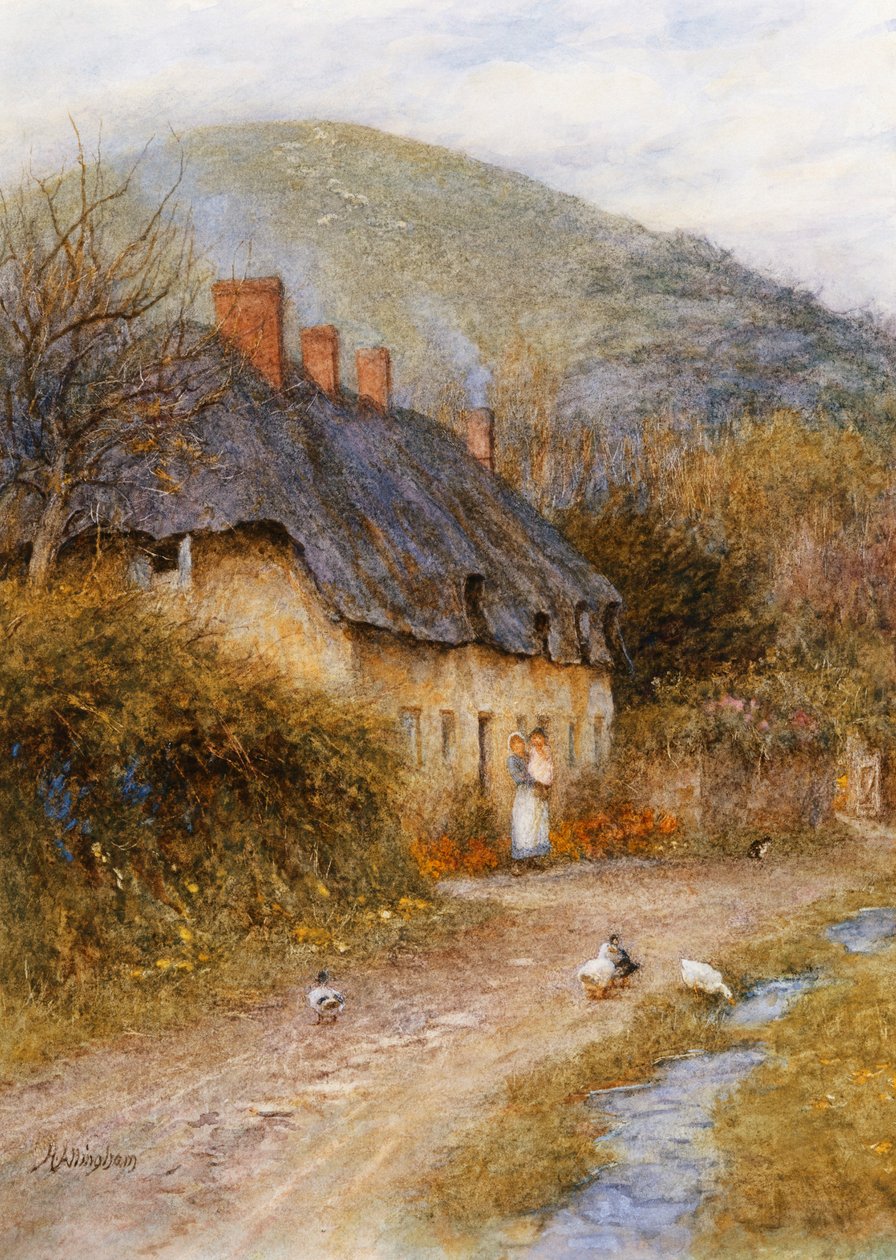 Bij Symondsbury, nabij Bridport, Dorset door Helen Allingham