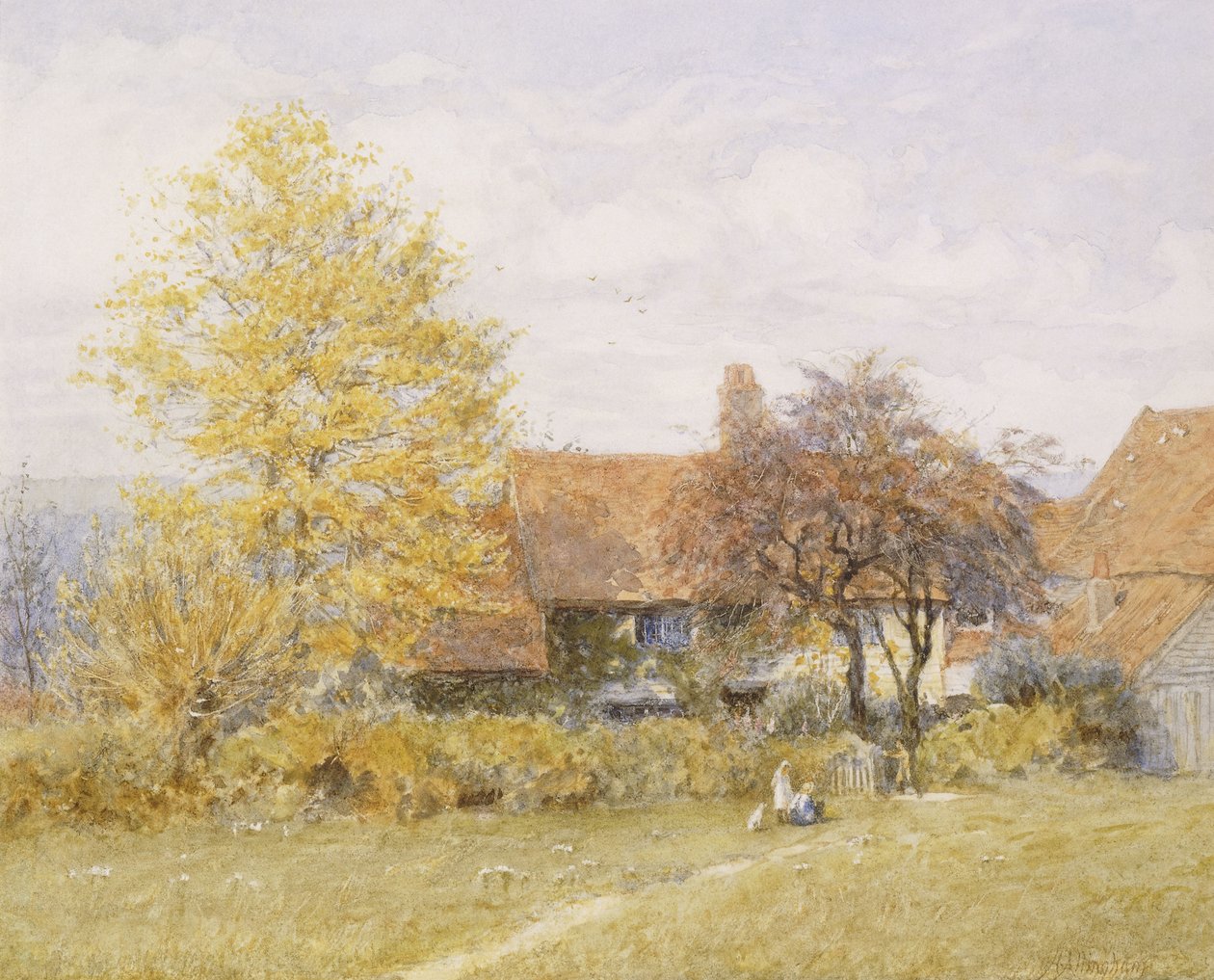 Oude Wyldes Boerderij, Hampstead door Helen Allingham