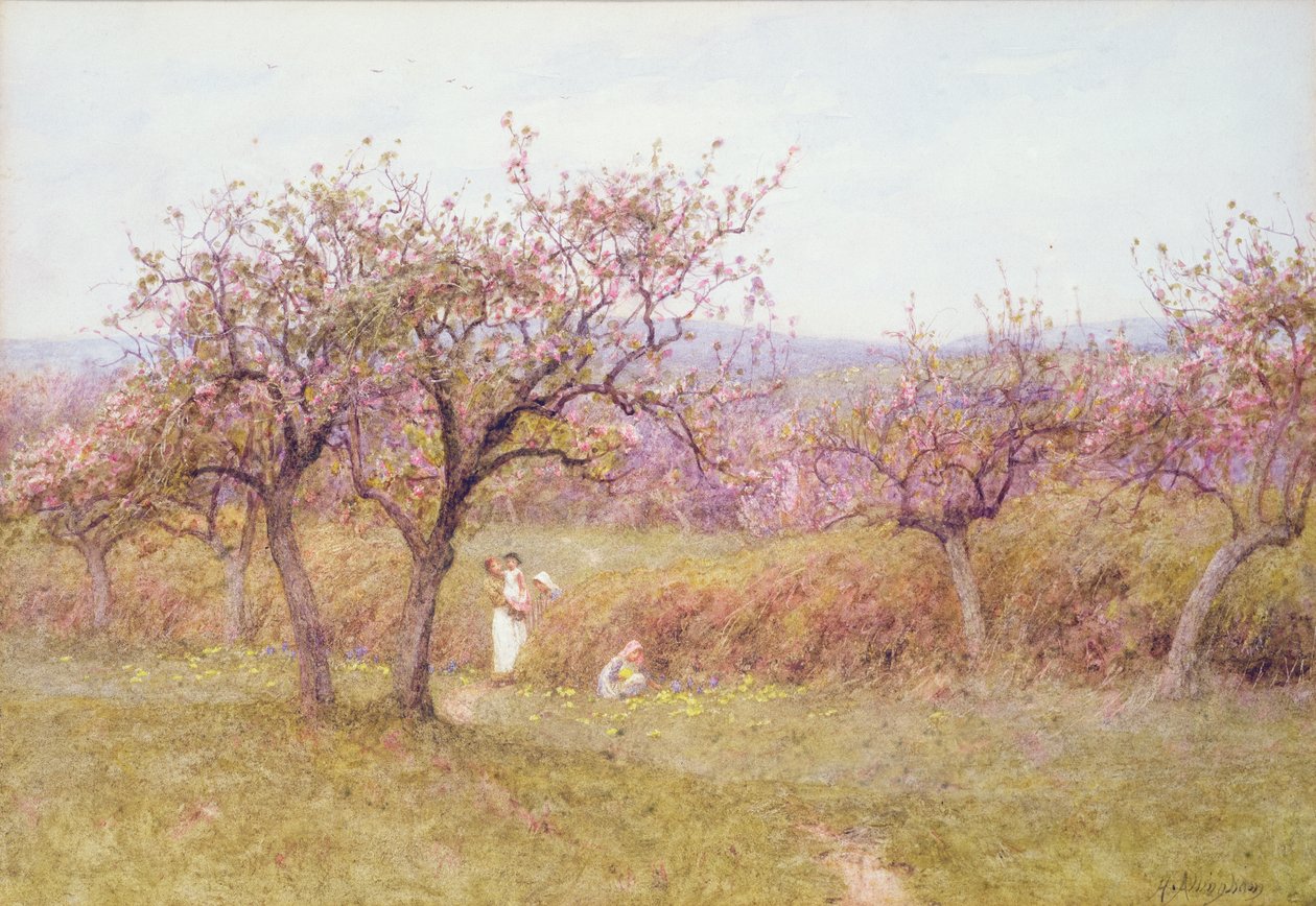 Lente in Dorset door Helen Allingham