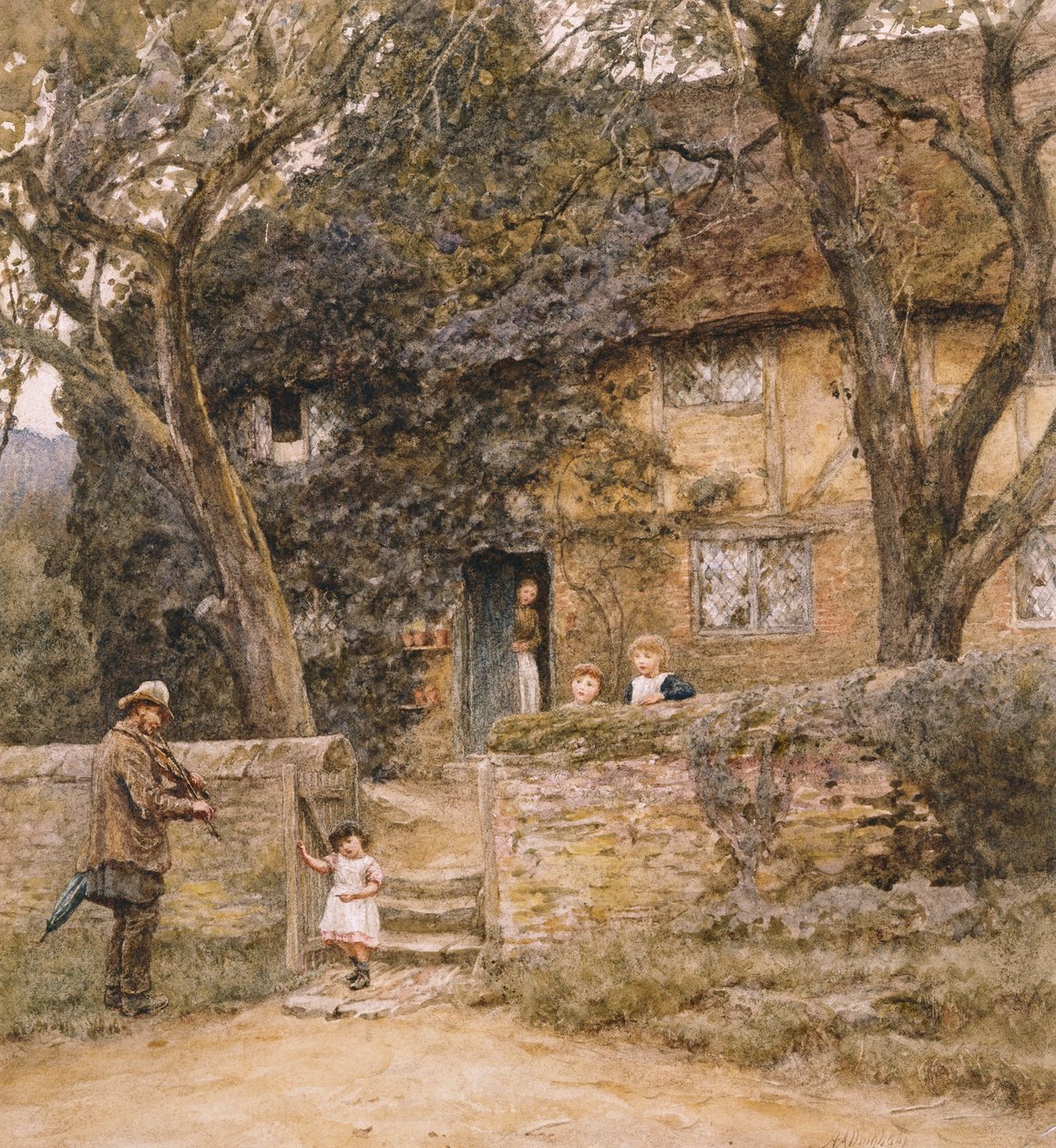 De Vioolspeler door Helen Allingham