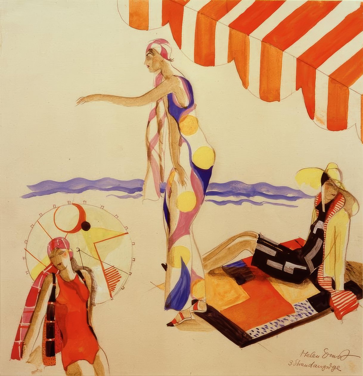 Strandkleding rond 1928 door Helen Ernst