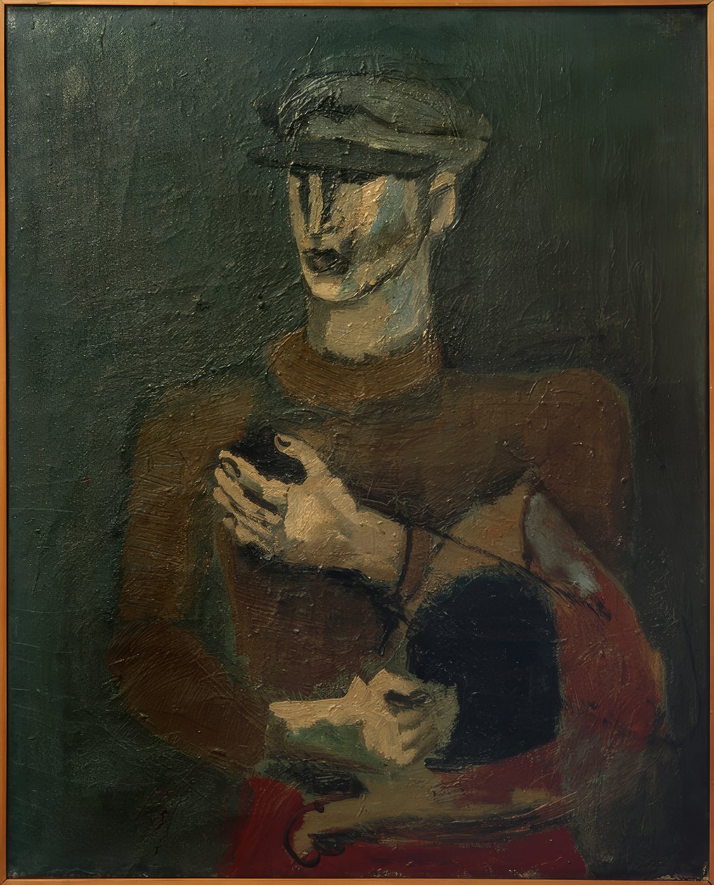 Jonge man met sixpence-pet door Helmut Kolle
