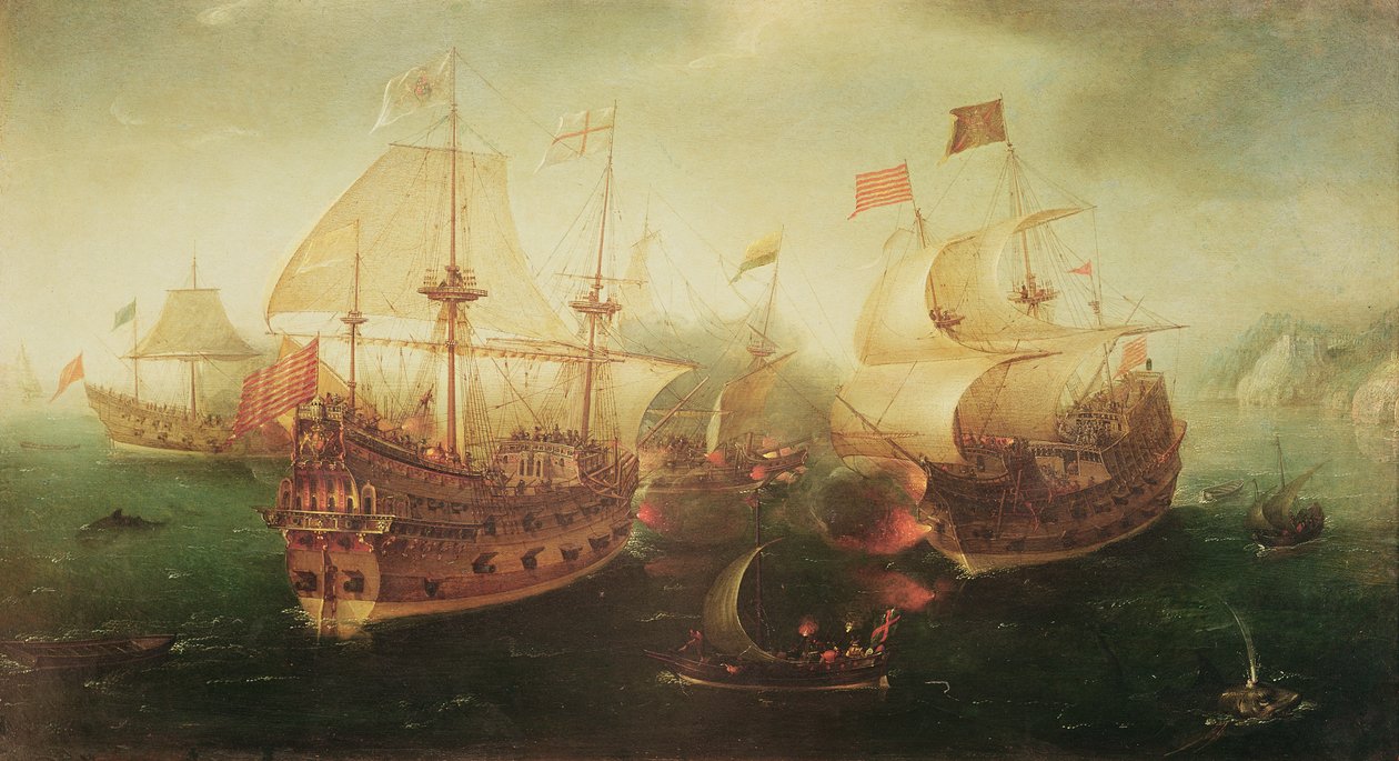 Zeeslag, 1605 door Hendrick Cornelisz. Vroom