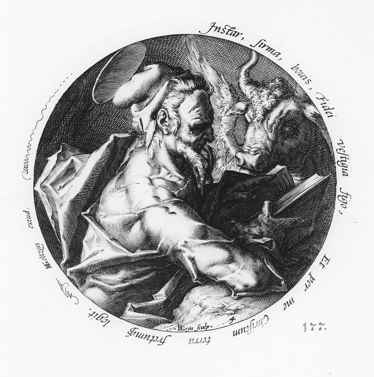 St. Lucas, gegraveerd door Jacob II de Gheyn (1565-1629) door Hendrik Goltzius