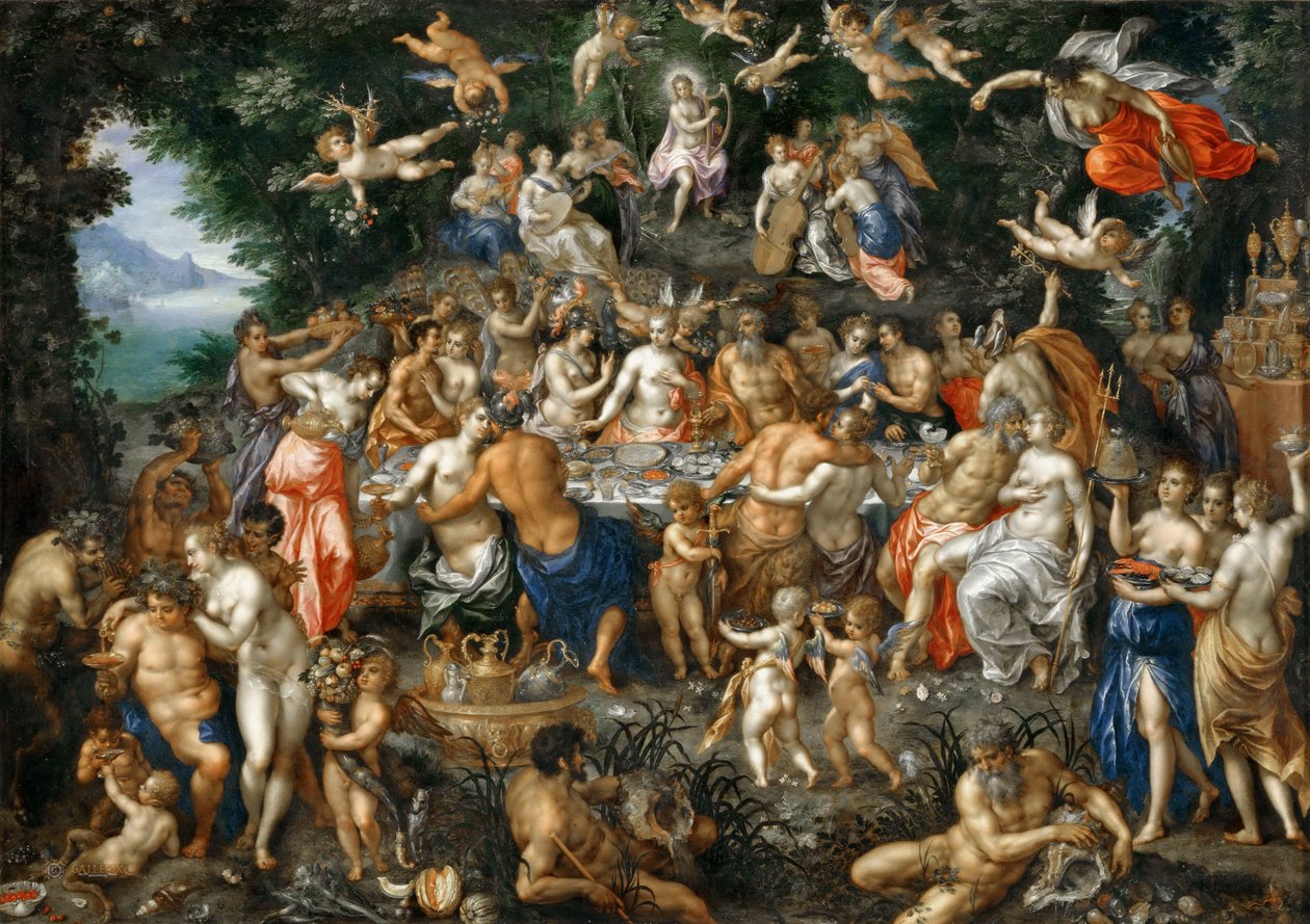 Het huwelijk van Thetis en Peleus door Hendrick de Clerck
