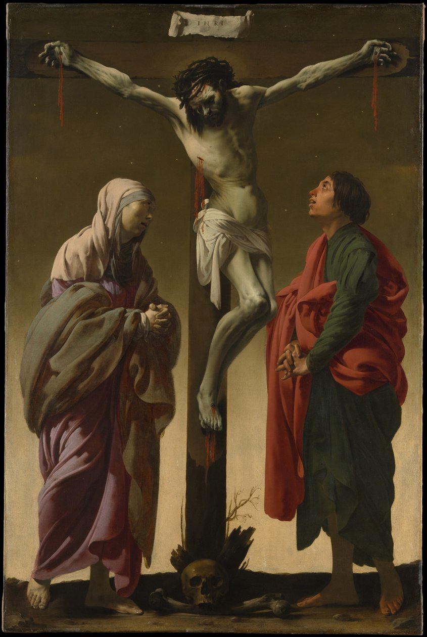 De kruisiging met de Maagd en St. Johannes door Hendrick ter Brugghen