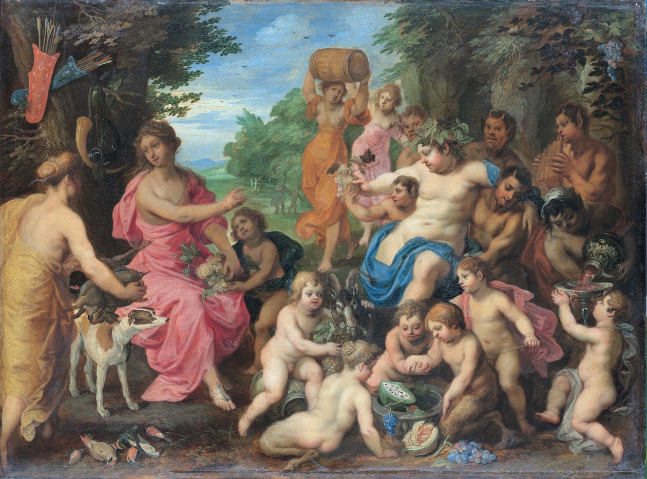 Bacchus en Diana door Hendrick van Balen