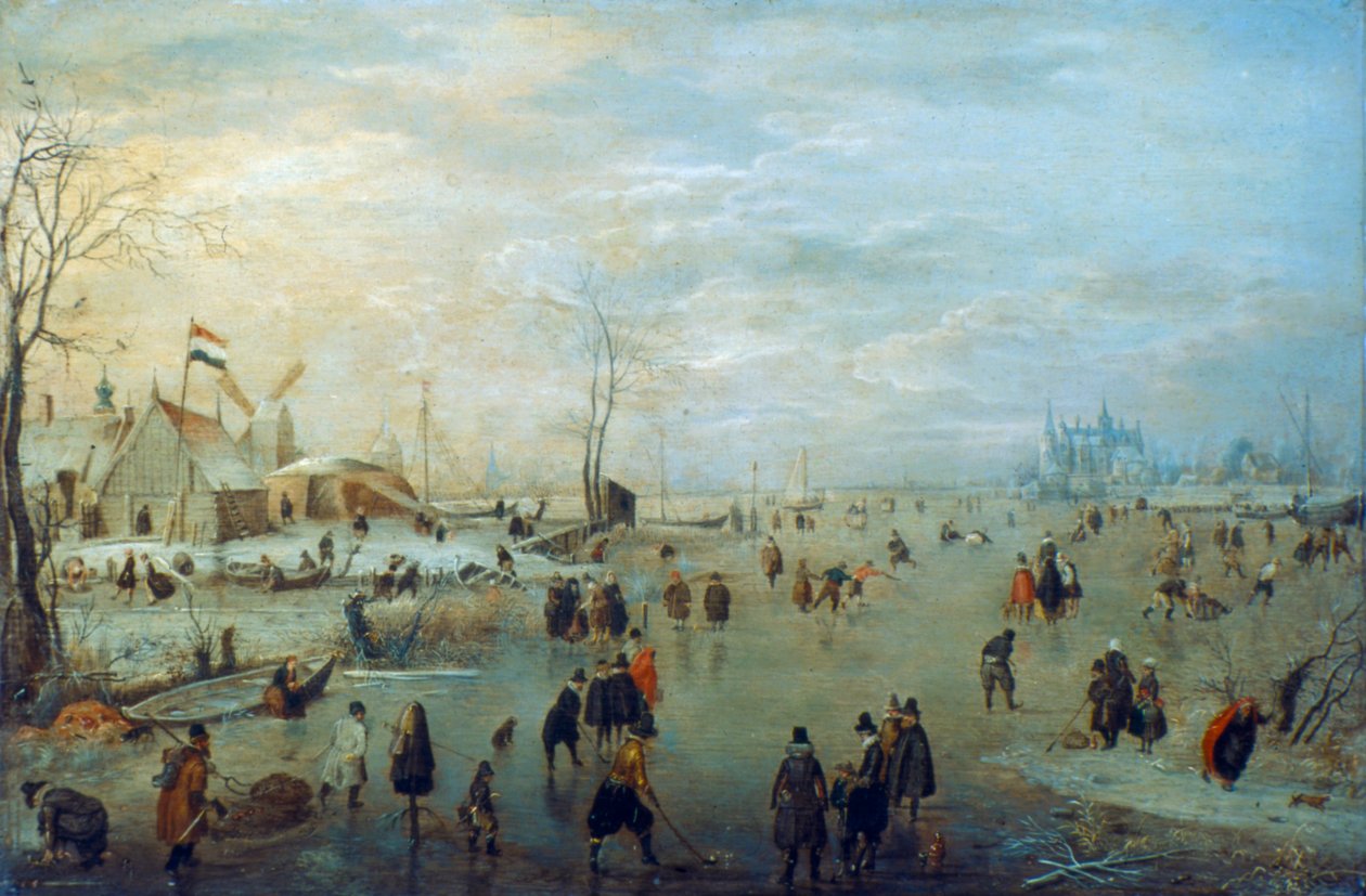 Winterlandschap, 1630-1634 door Hendrick Avercamp