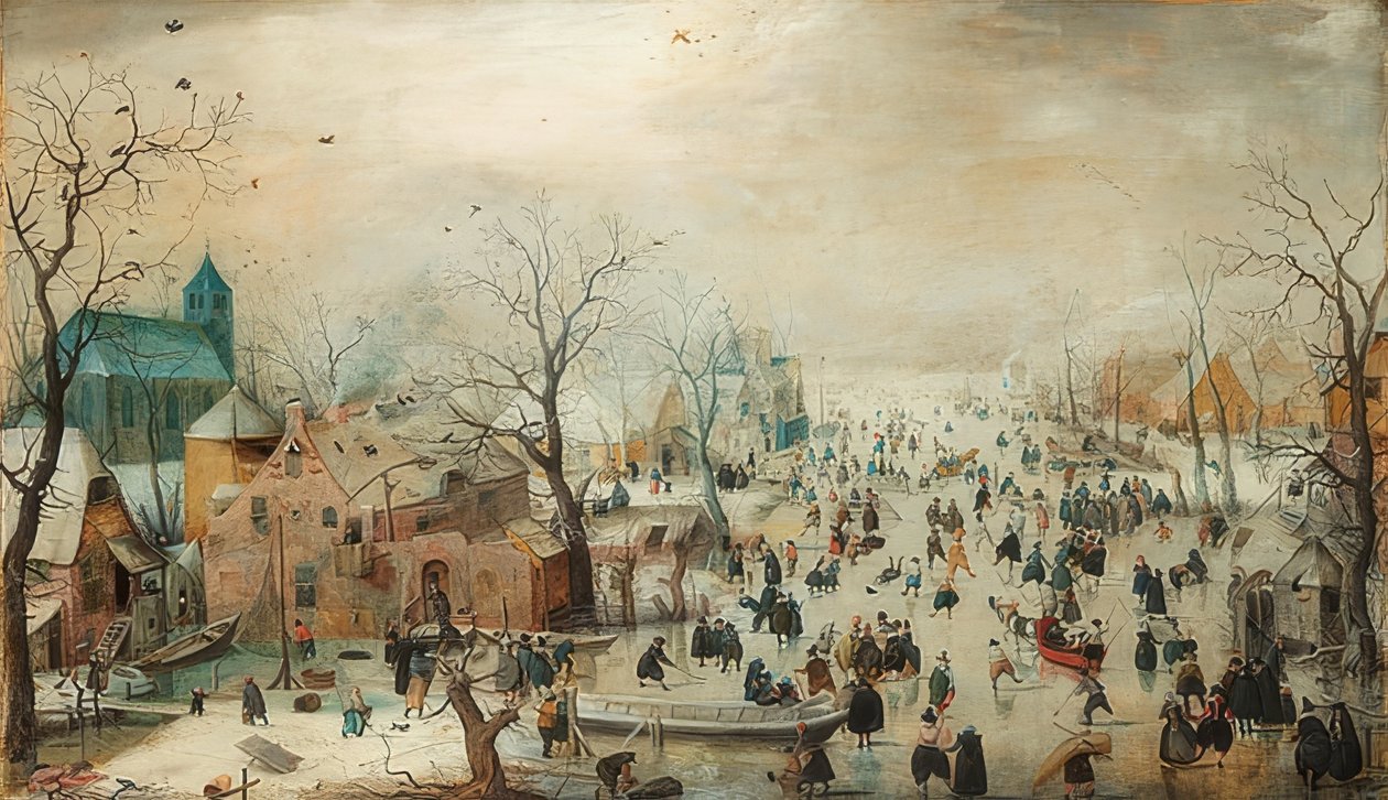 Winterlandschap met schaatsers door Hendrick Avercamp