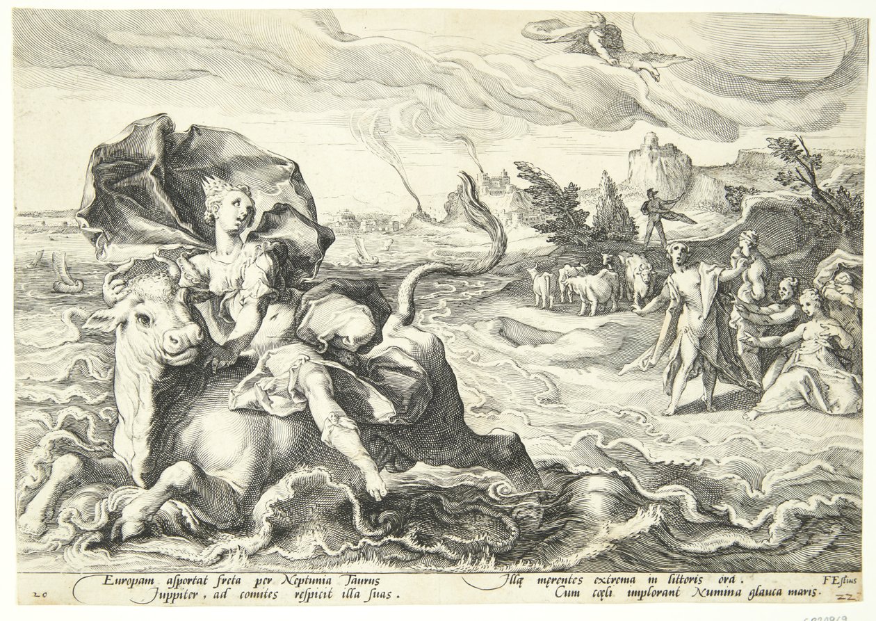 De ontvoering van Europa door Hendrick Goltzius