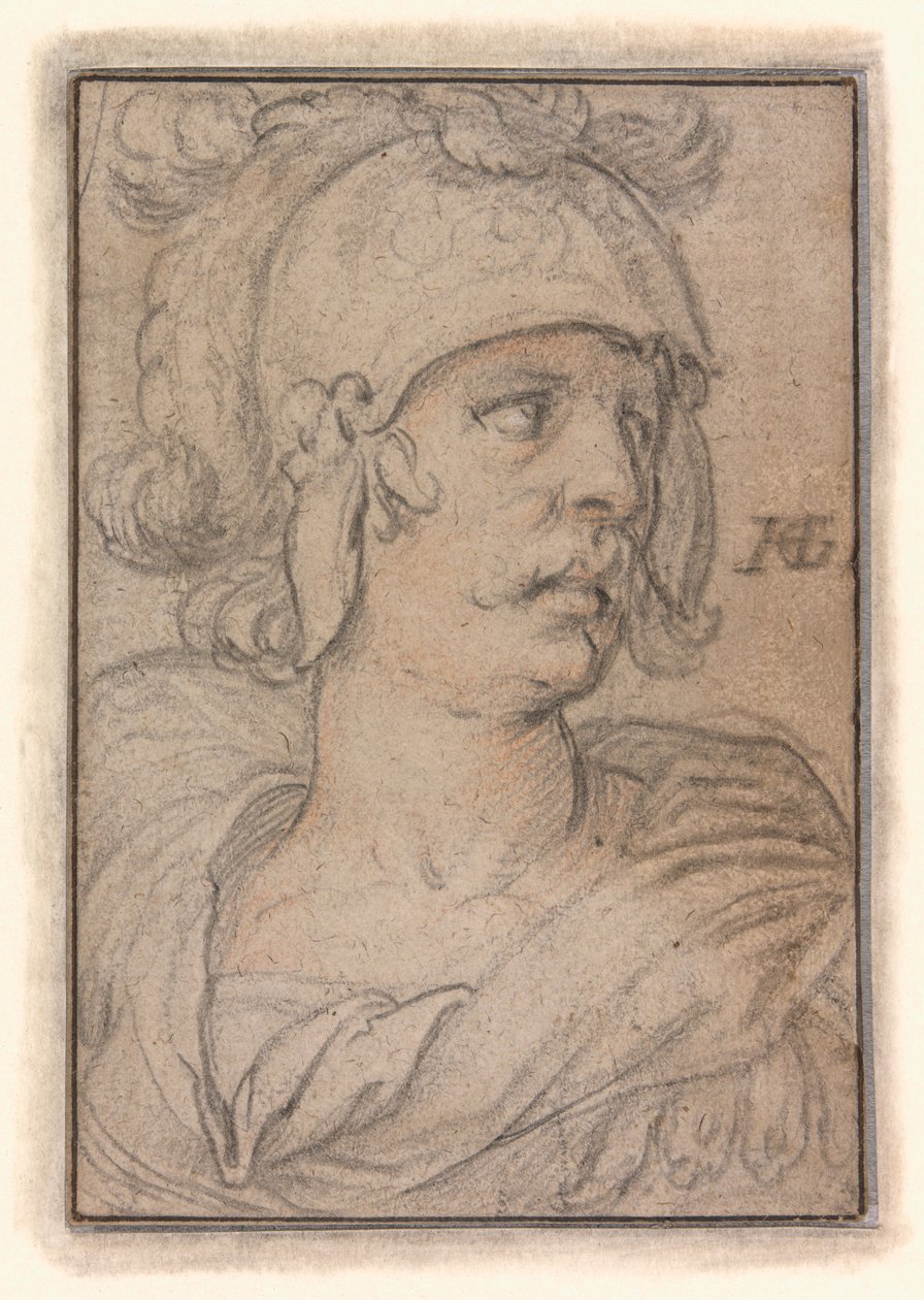 Buste van een krijger door Hendrick Goltzius
