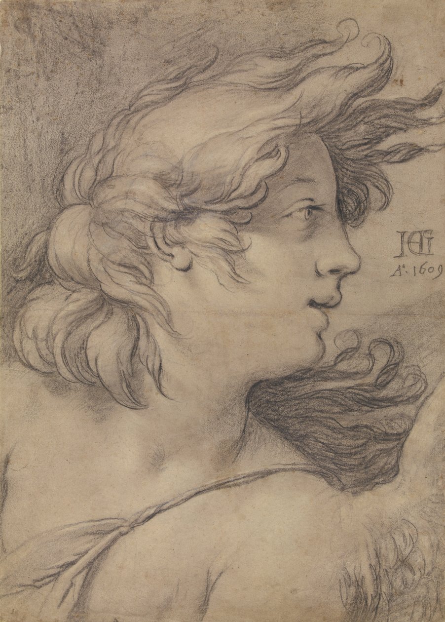 Buste van een engel door Hendrick Goltzius