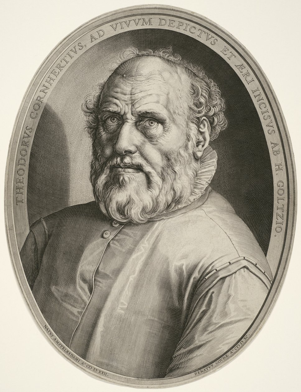 Dirck Volckertsz. Coornhert (zonder lijst) door Hendrick Goltzius