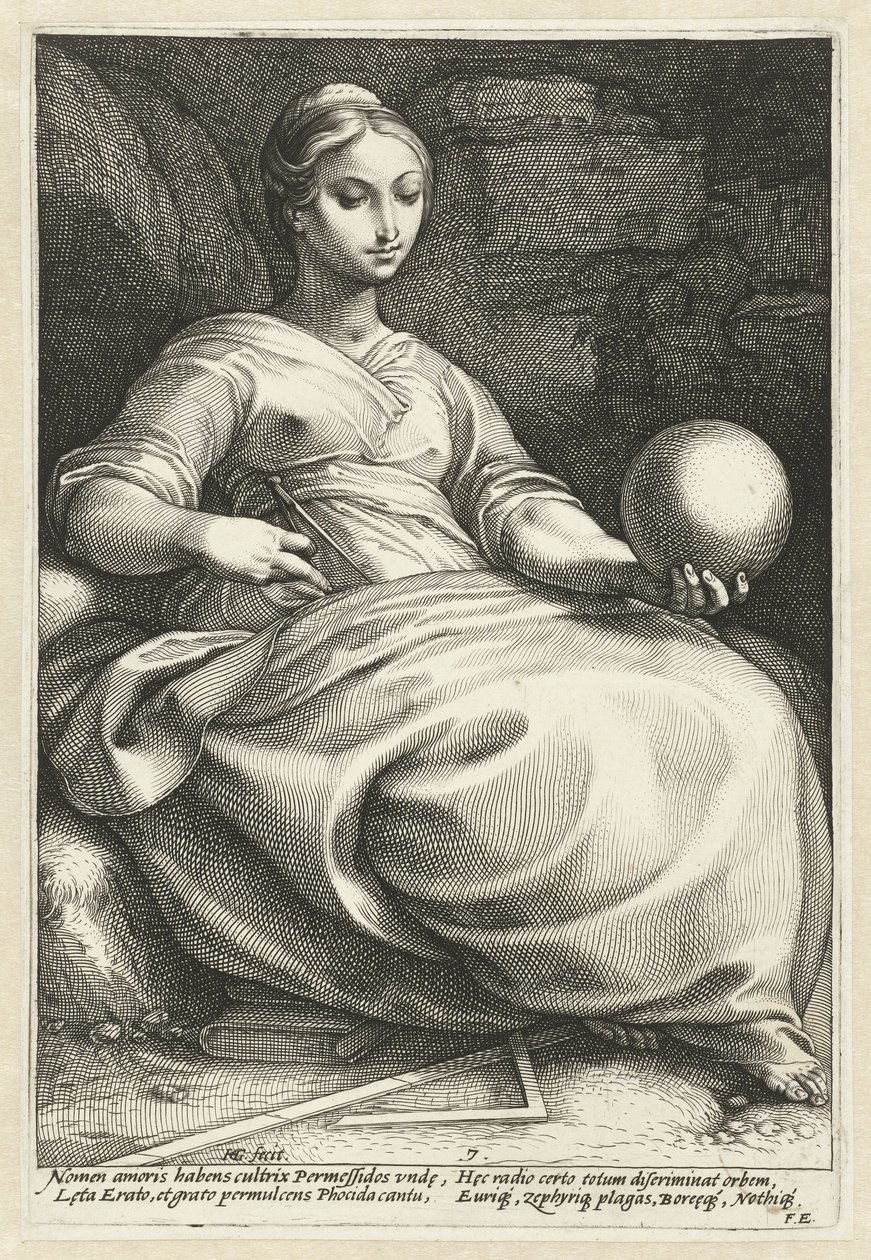 Erato door Hendrick Goltzius