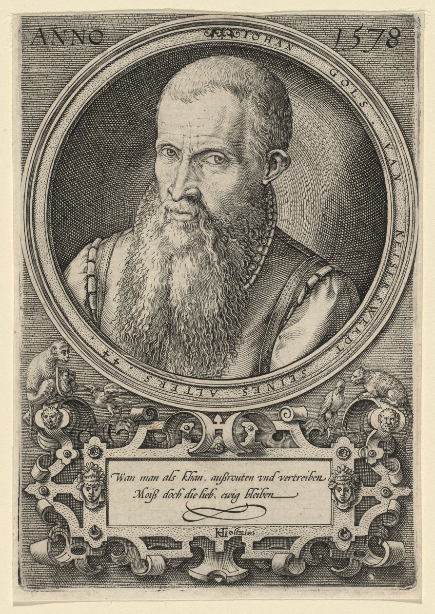 Johan Gols [De Vader van de Kunstenaar] door Hendrick Goltzius