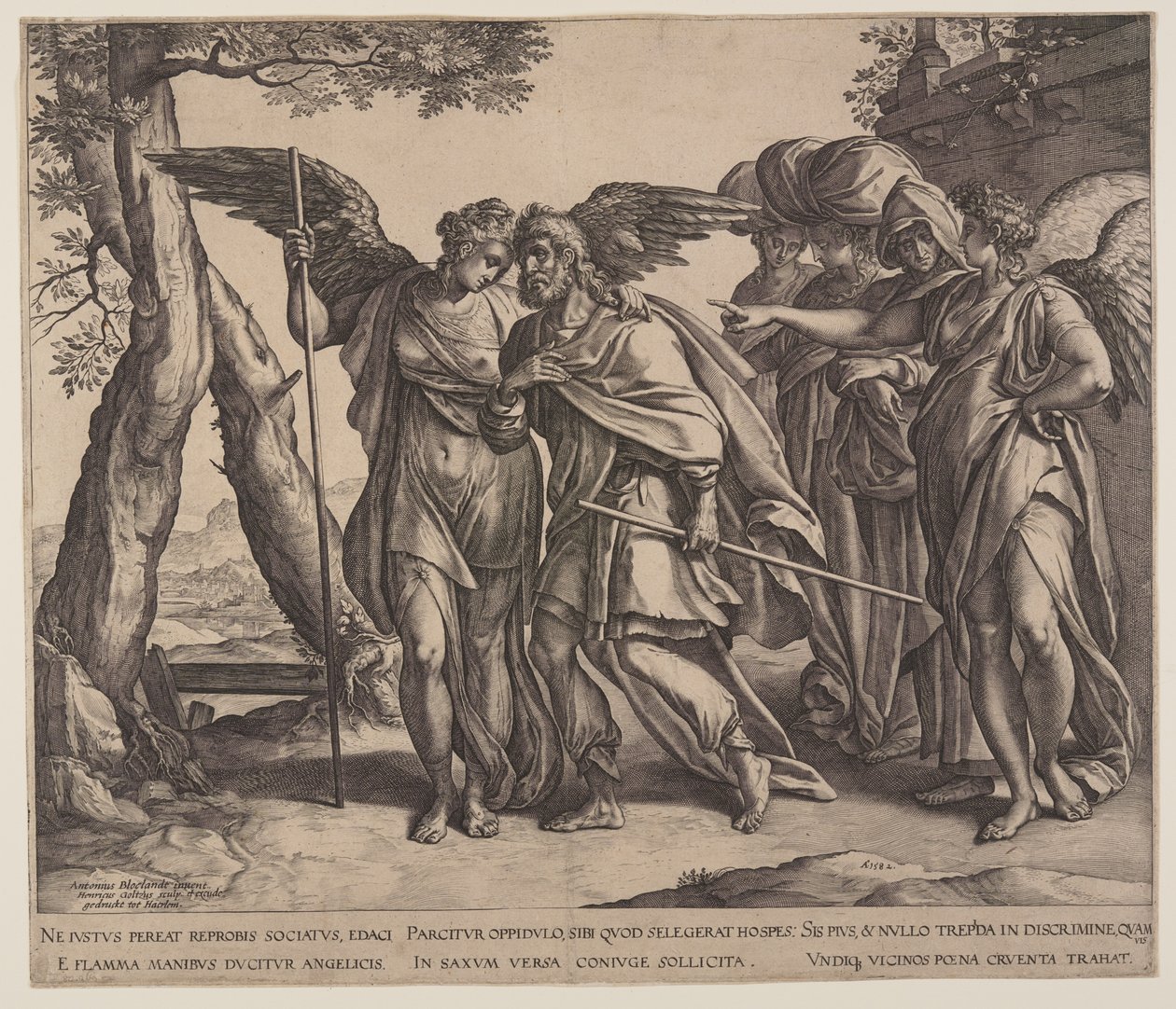 Lot en zijn dochters door Hendrick Goltzius