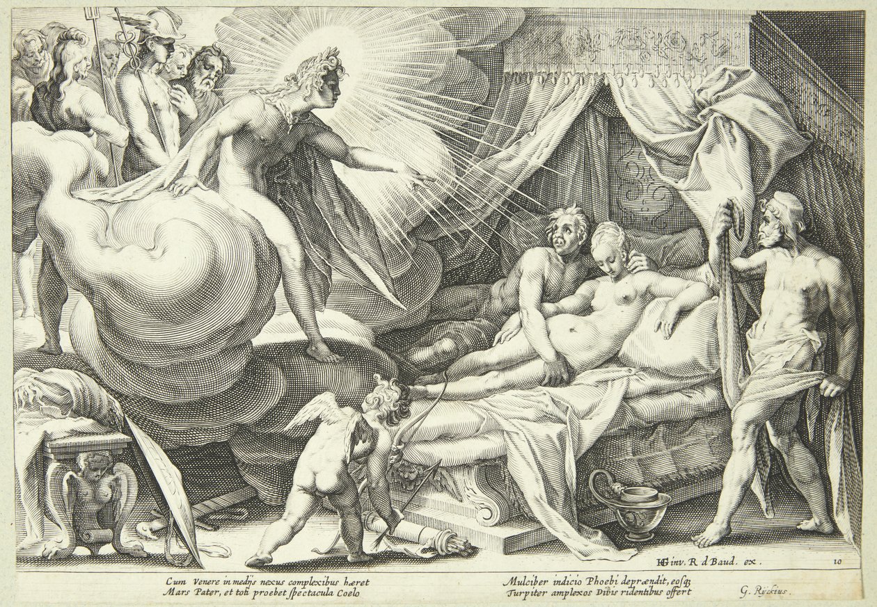 Mars en Venus betrapt door Hendrick Goltzius