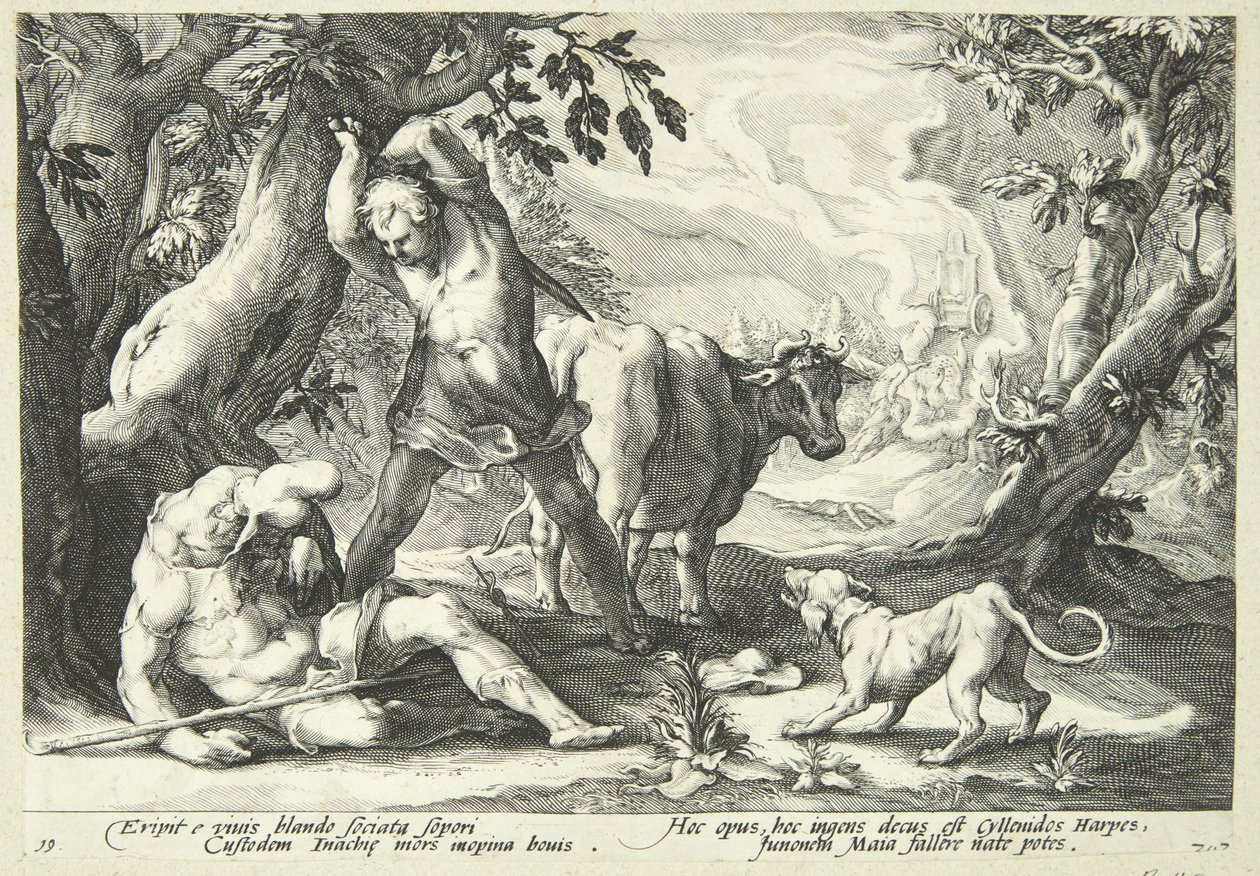 Mercurius doodt Argus door Hendrick Goltzius