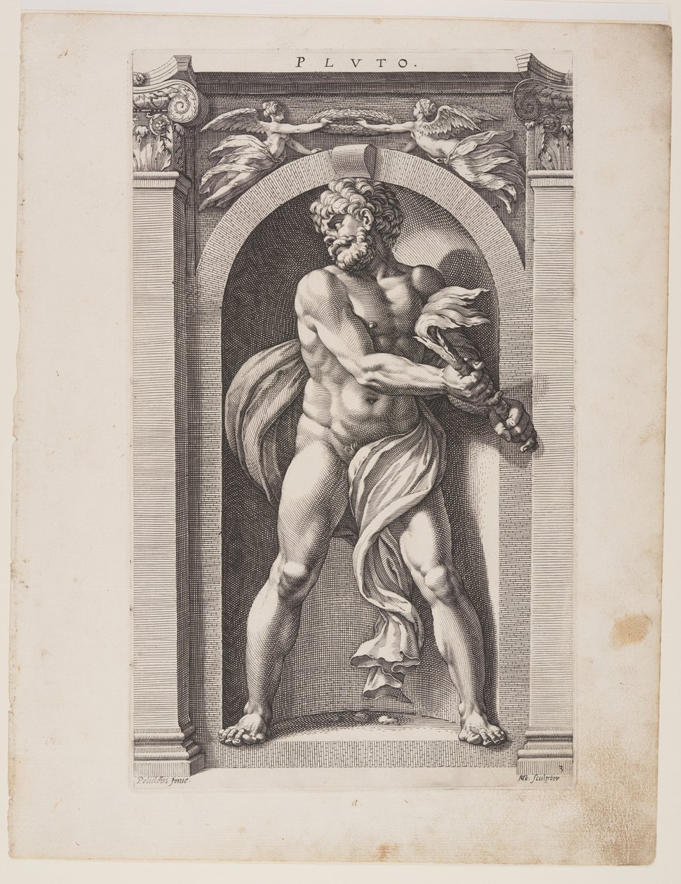 Pluto, van Acht Heidense Goden door Hendrick Goltzius