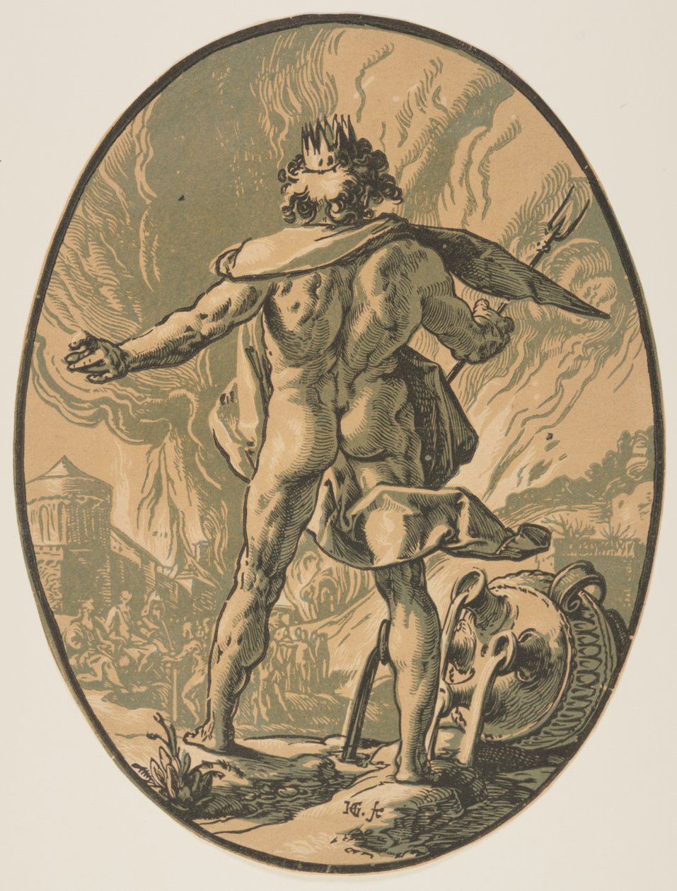 Pluto, van De godheden door Hendrick Goltzius