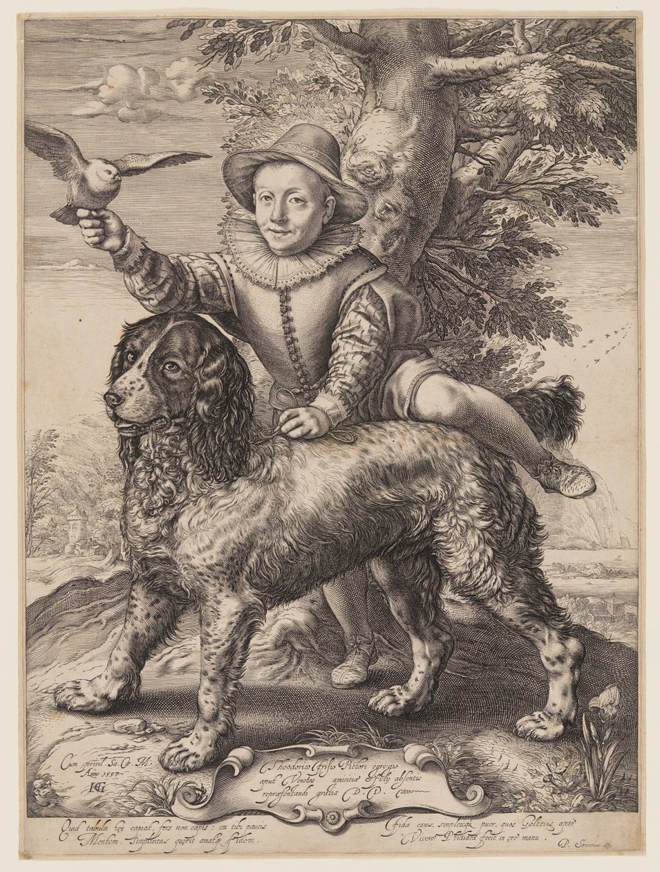 Portrait of Frederik de Vries door Hendrick Goltzius