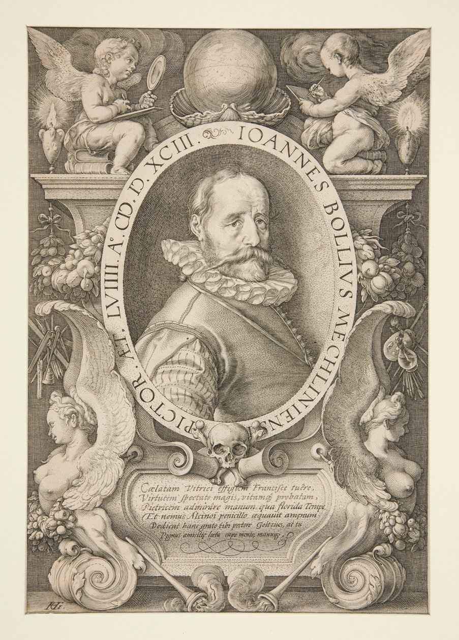 Portret van Hans Bol door Hendrick Goltzius