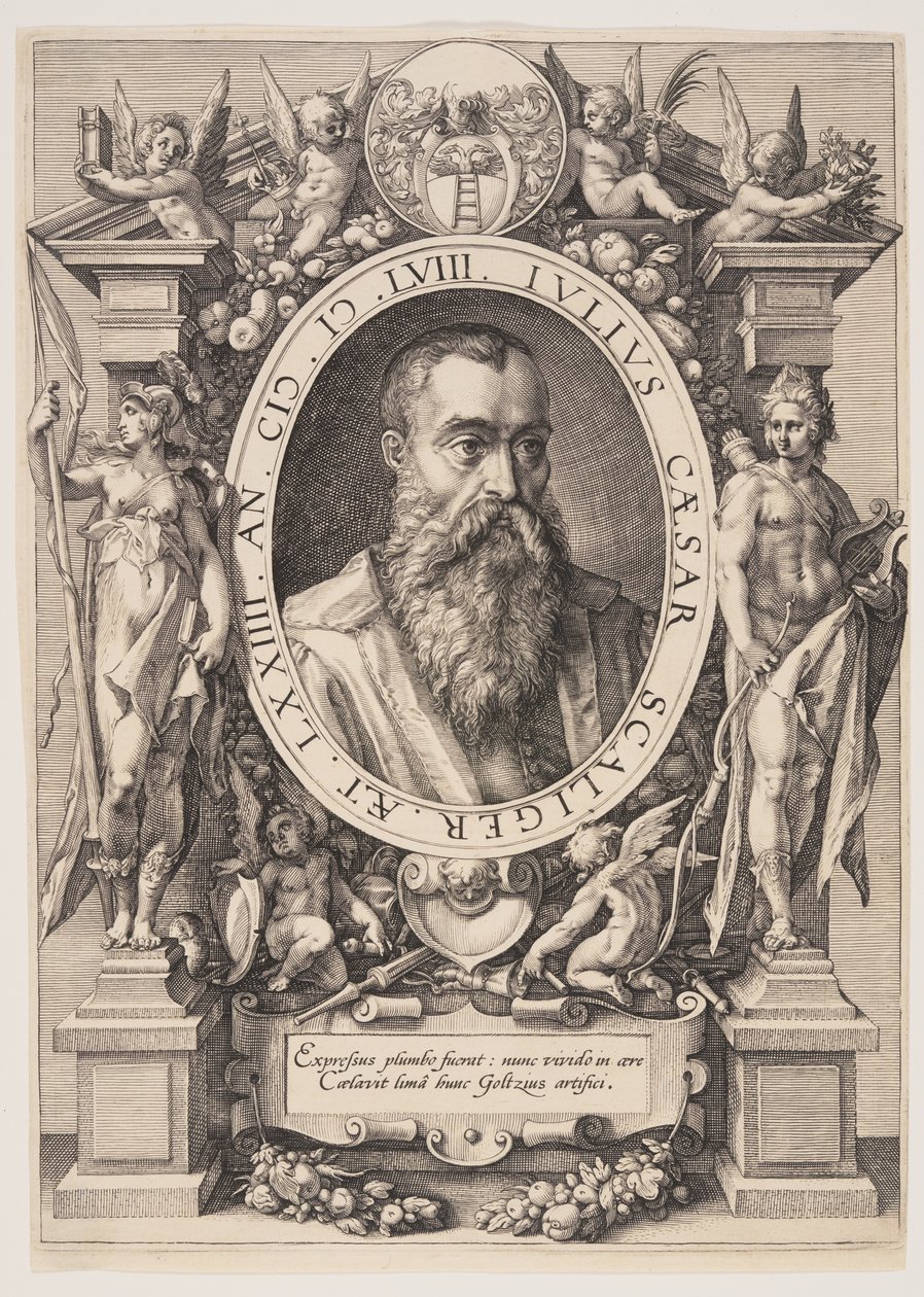 Portret van Julius Caesar Scaliger door Hendrick Goltzius