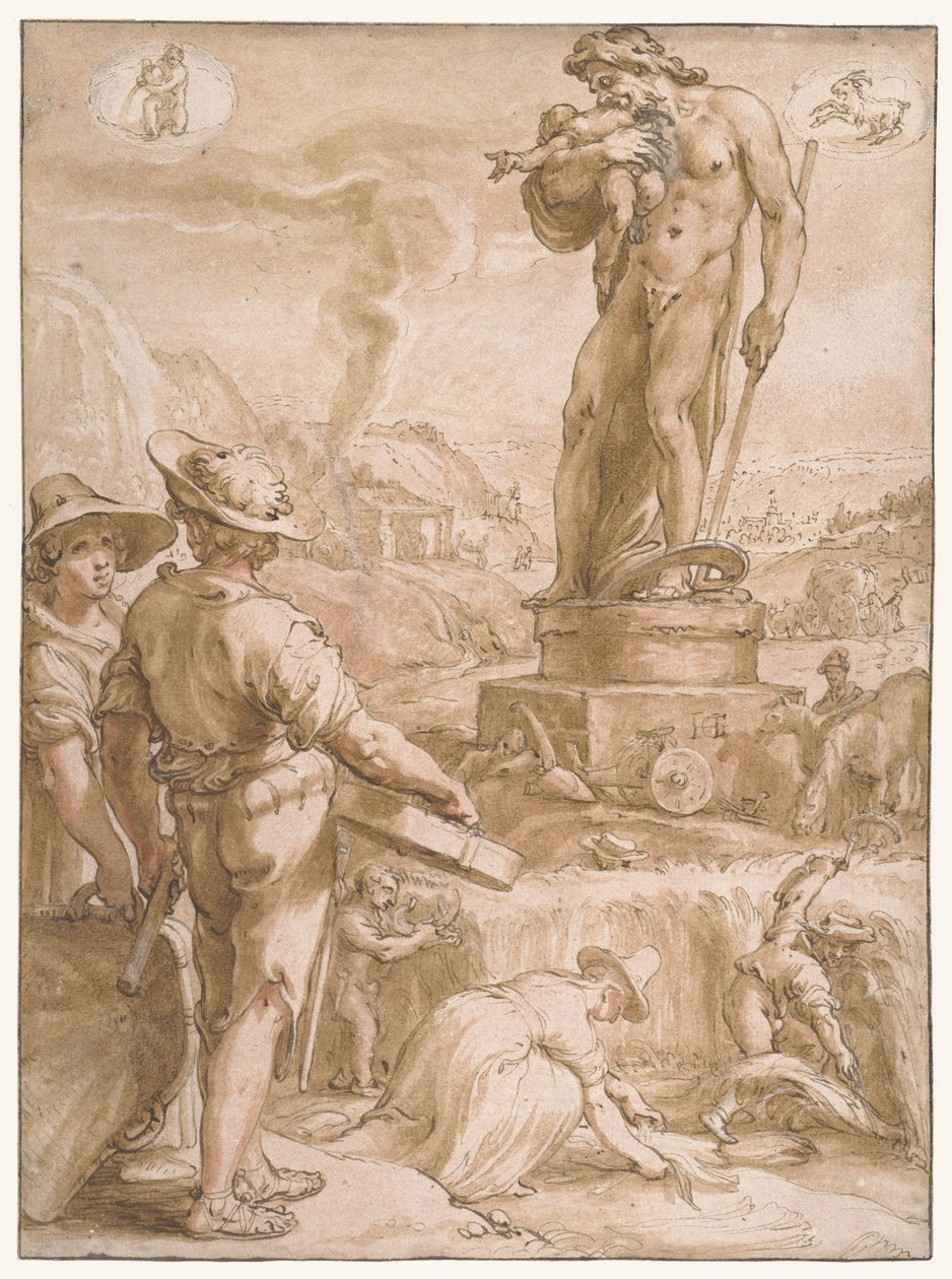 Saturnus (Zeven planeten) door Hendrick Goltzius