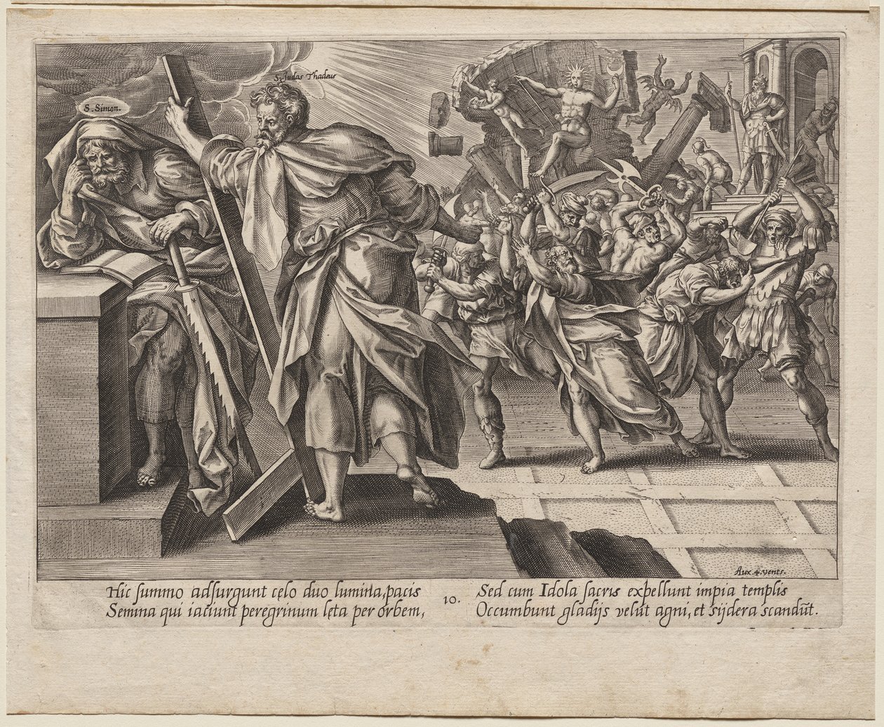 St. Judas Thaddeus en Simon de Zeloot door Hendrick Goltzius