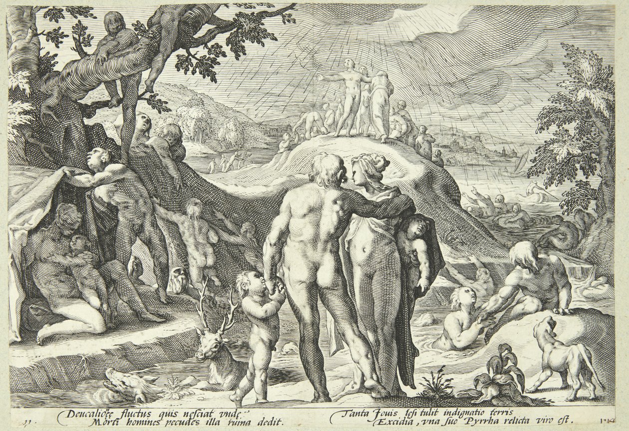 De zondvloed door Hendrick Goltzius
