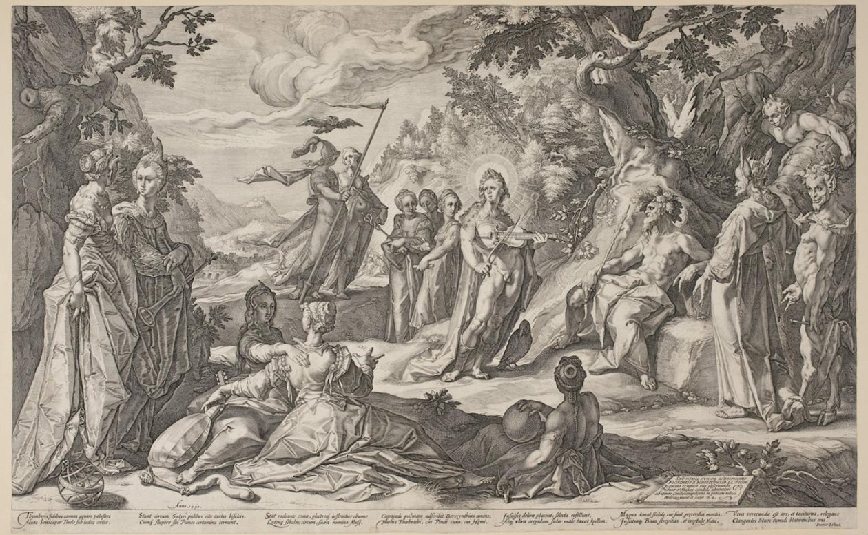 Het oordeel van Midas door Hendrick Goltzius
