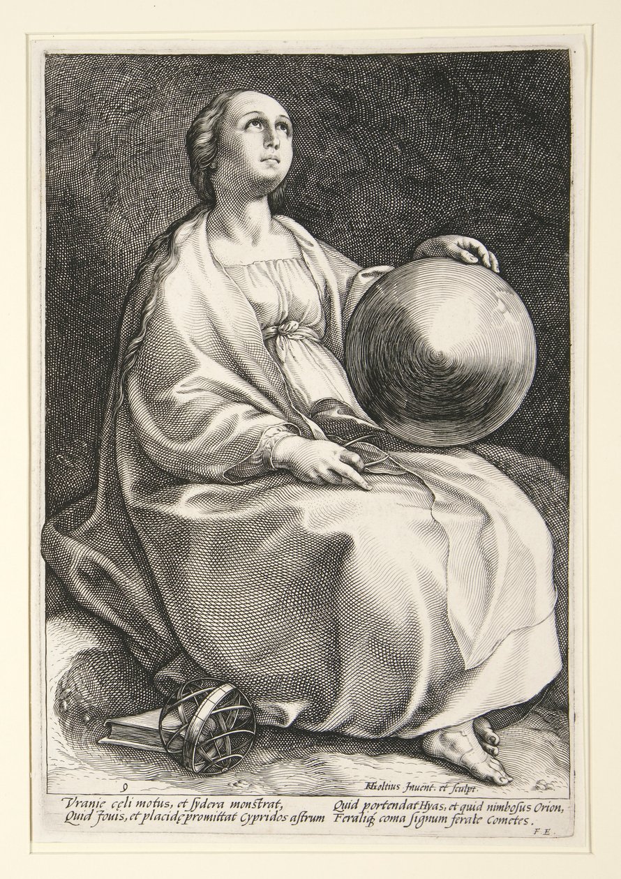 De Negen Muzen door Hendrick Goltzius