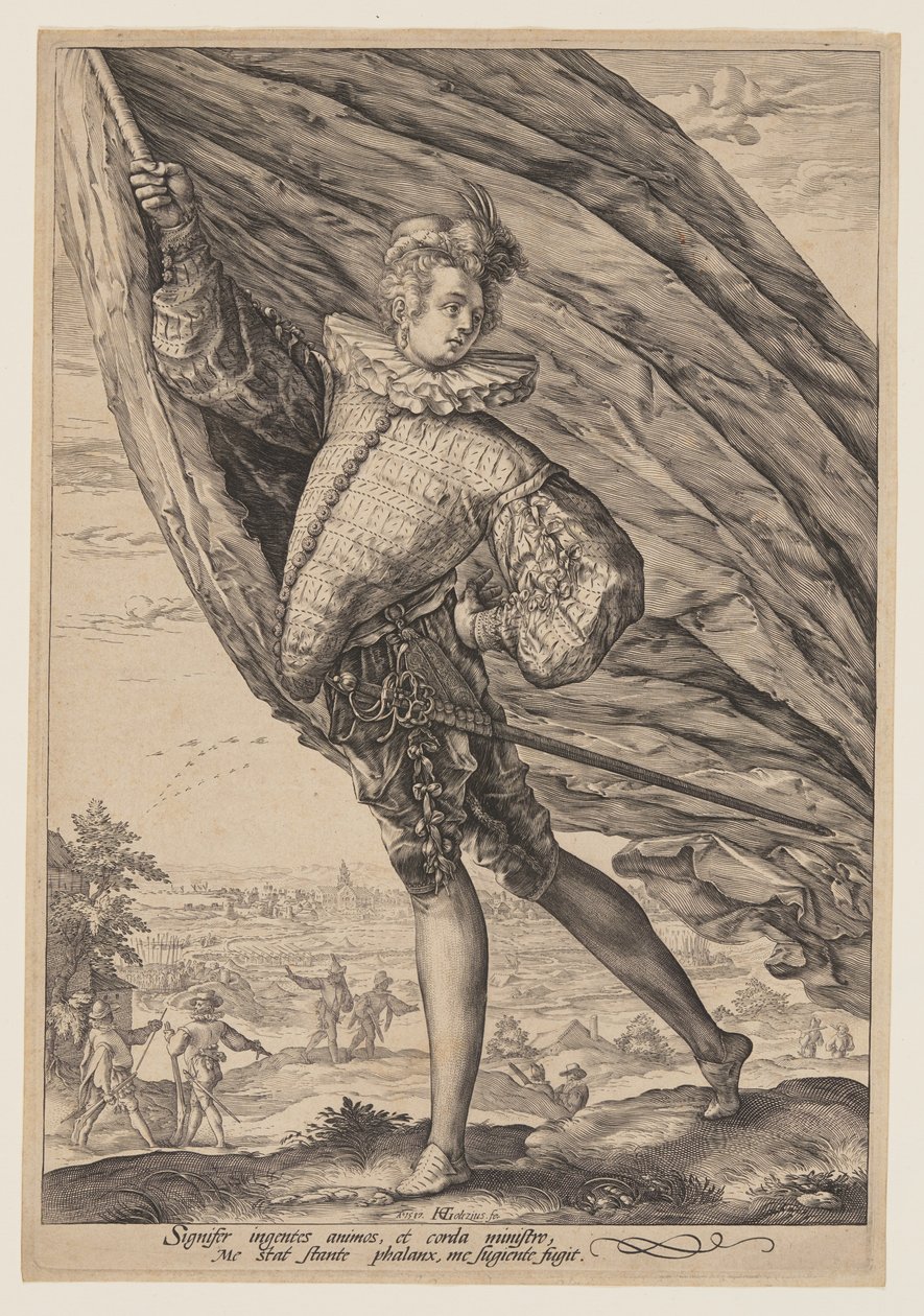 De standaarddrager door Hendrick Goltzius