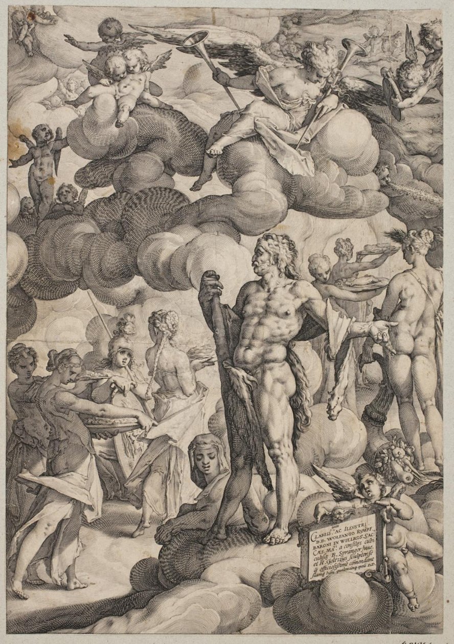 De bruiloft van Cupido en Psyche door Hendrick Goltzius