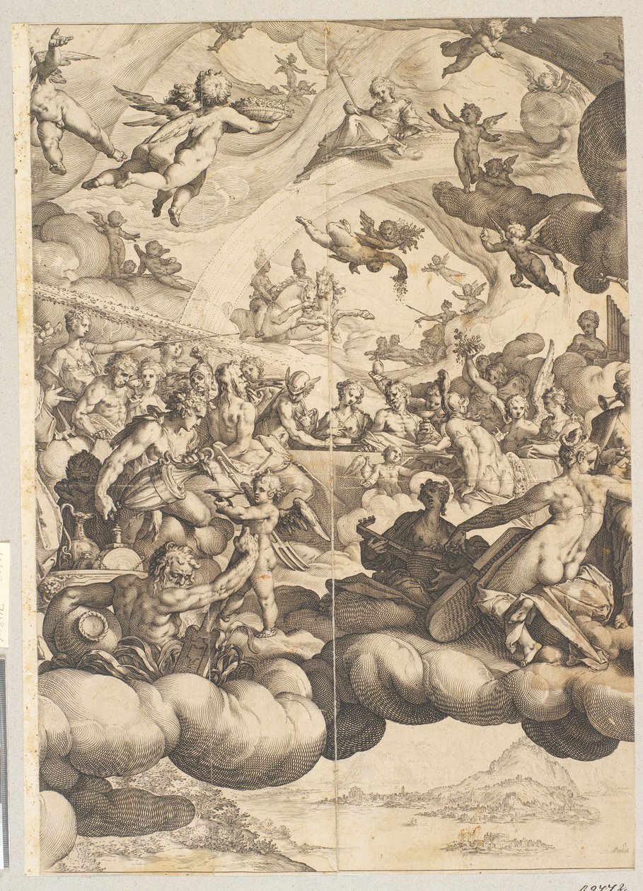 De bruiloft van Cupido en Psyche door Hendrick Goltzius