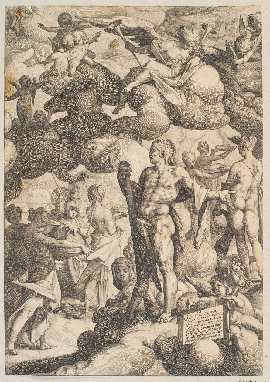 De Bruiloft van Cupido en Psyche door Hendrick Goltzius