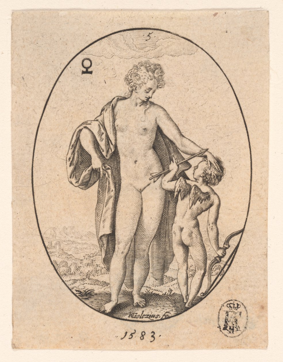 Venus en Cupido door Hendrick Goltzius