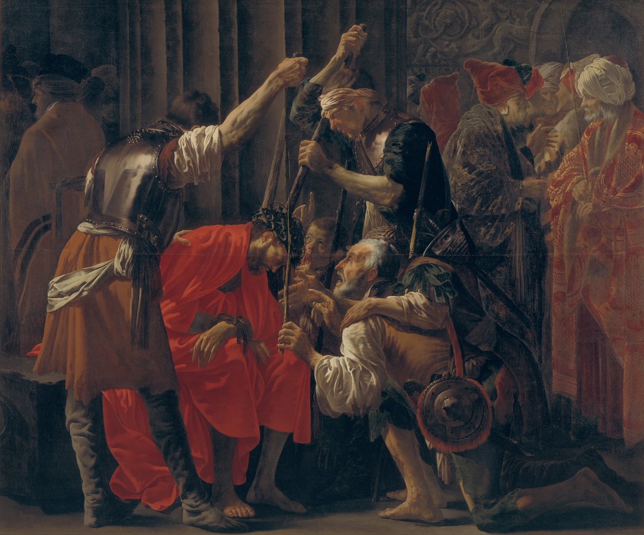 Christus gekroond met doornen, 1620 door Hendrick Jansz Terbrugghen