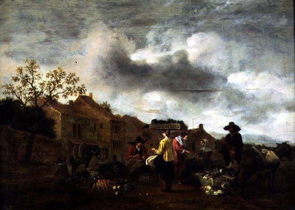 Een Italiaanse Markt door Hendrick Mommers