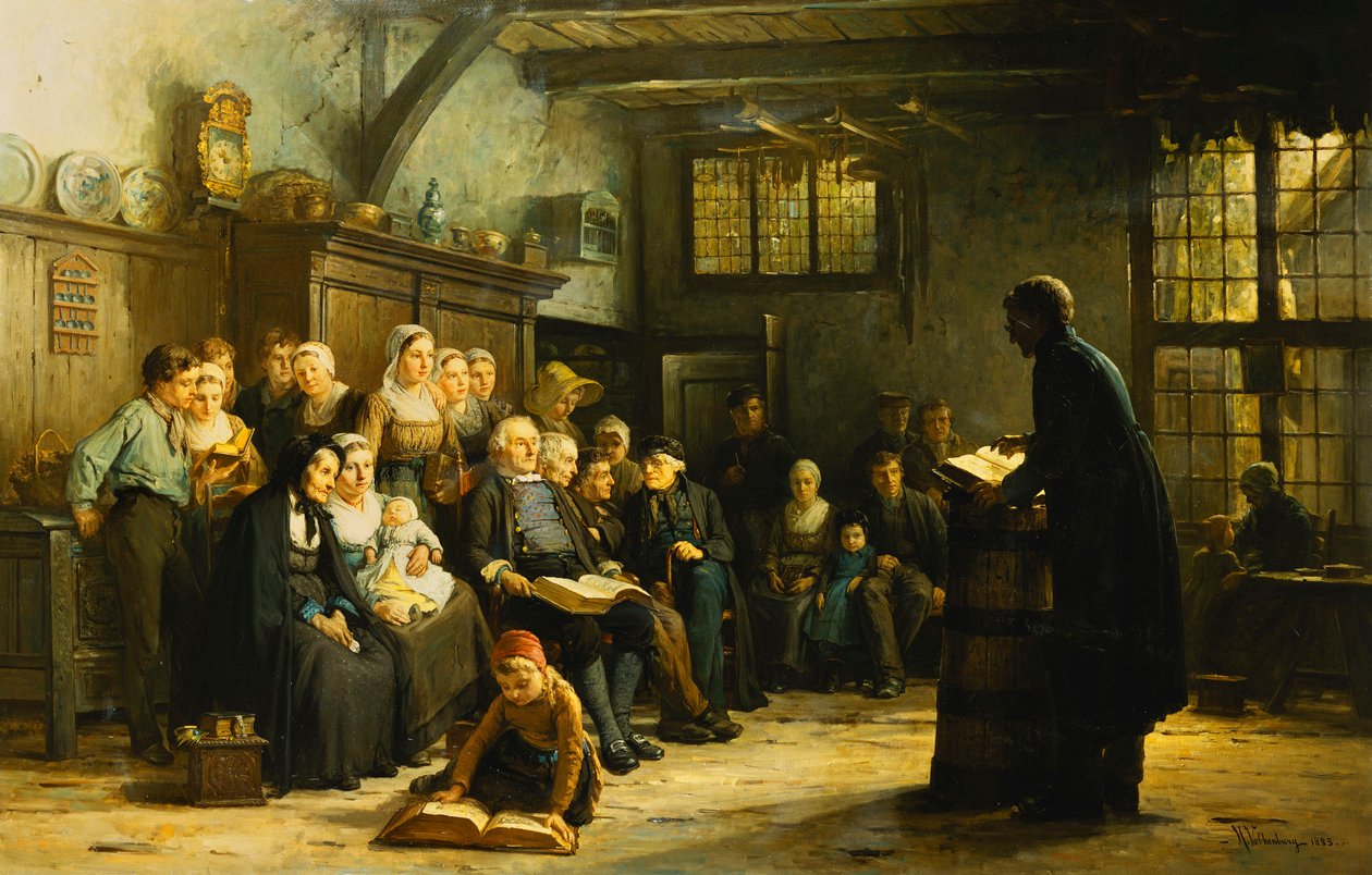 Zondagmiddag op het Platteland, 1883 door Hendrick Valkenburg