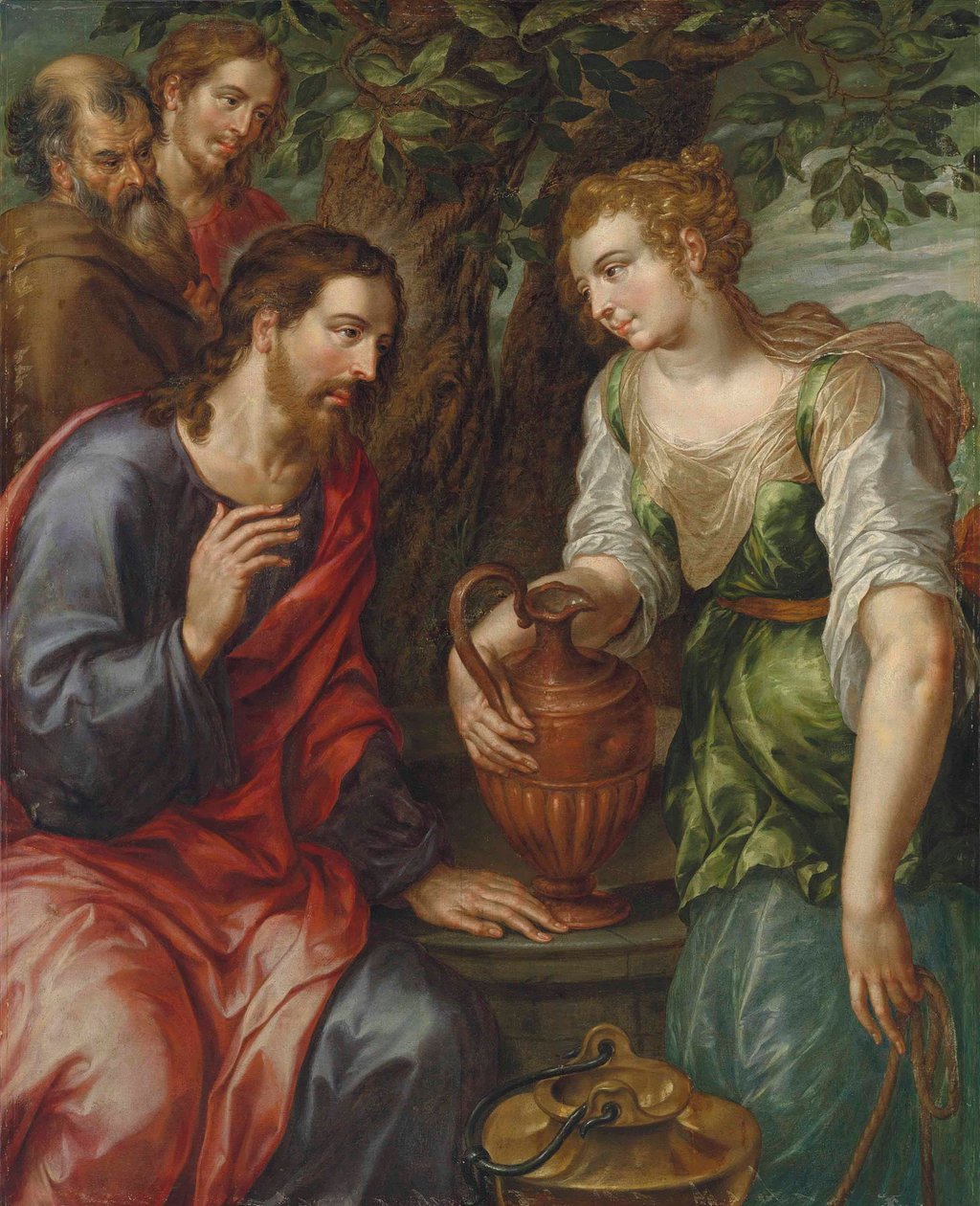 Christus en de vrouw van Samaria door Hendrick de Clerck