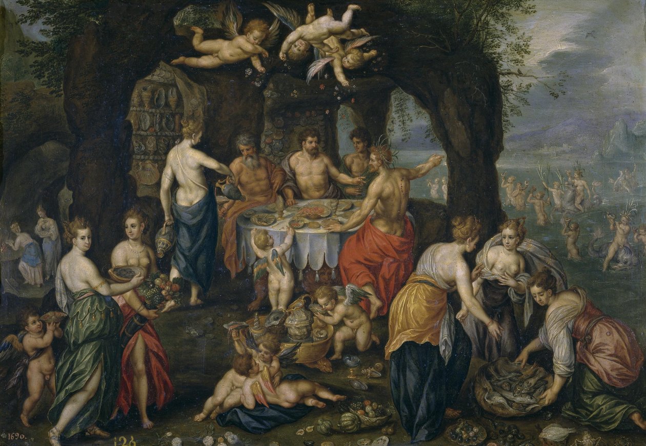 Het banket van Achelous door Hendrick de Clerck