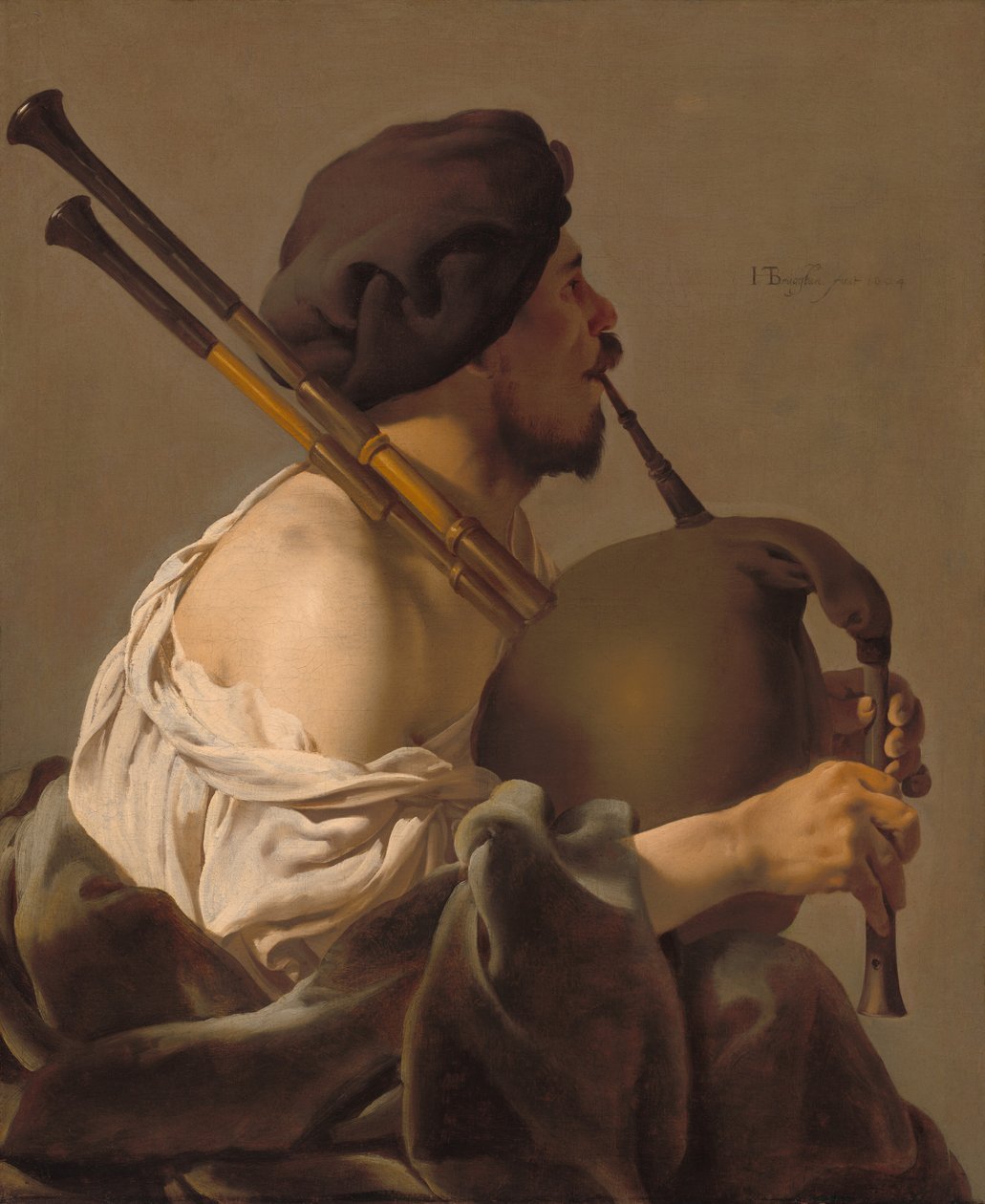 Doedelzakspeler, 1624 door Hendrick ter Brugghen