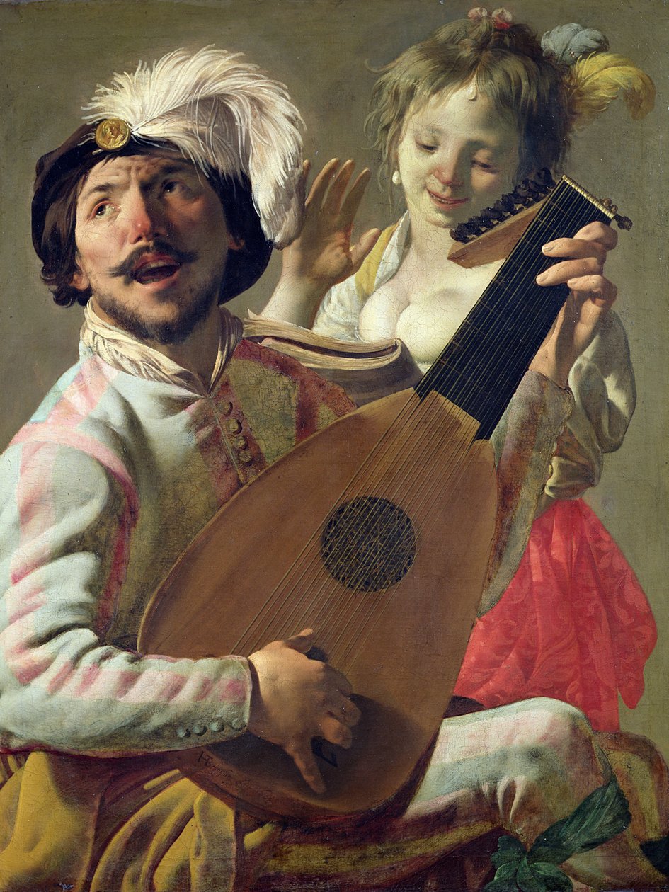 Het Duet, 1628 door Hendrick ter Brugghen