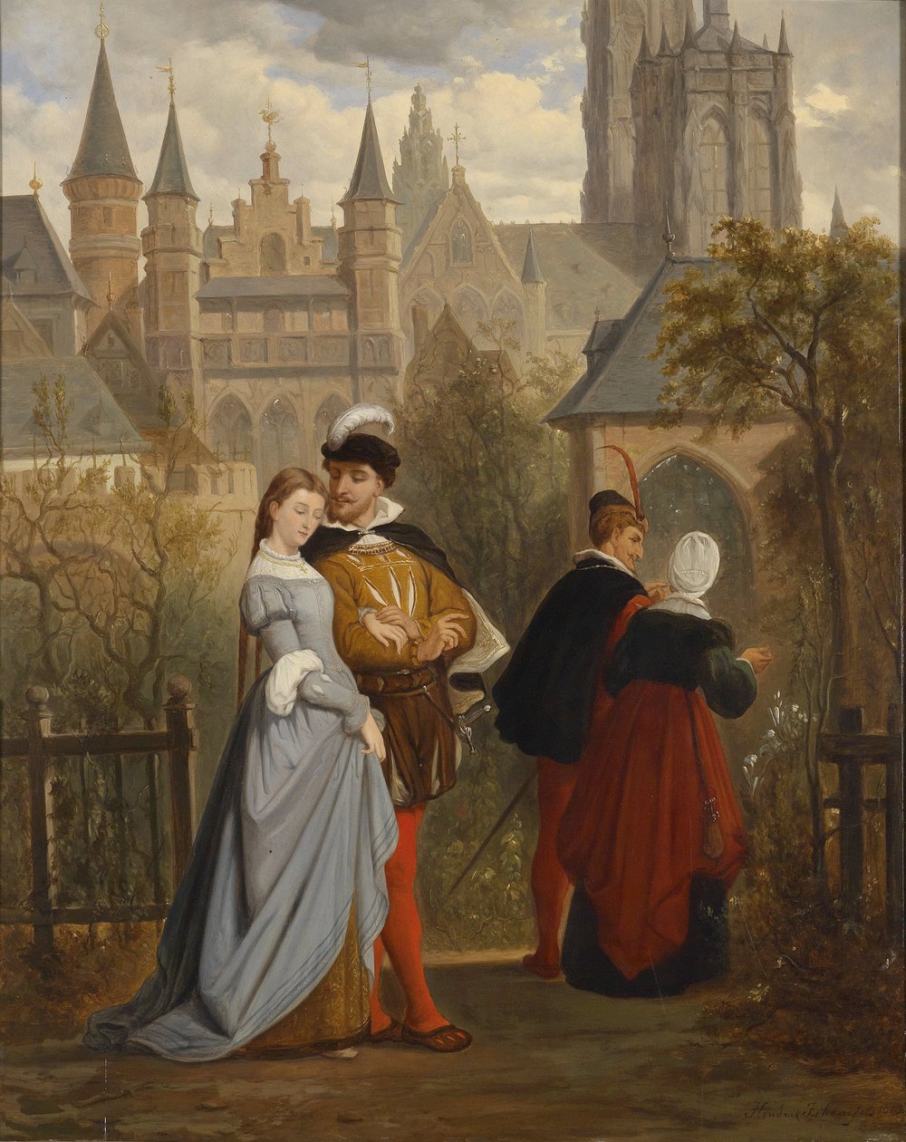 Scène uit Goethes Faust door Hendrik Frans Schaefels