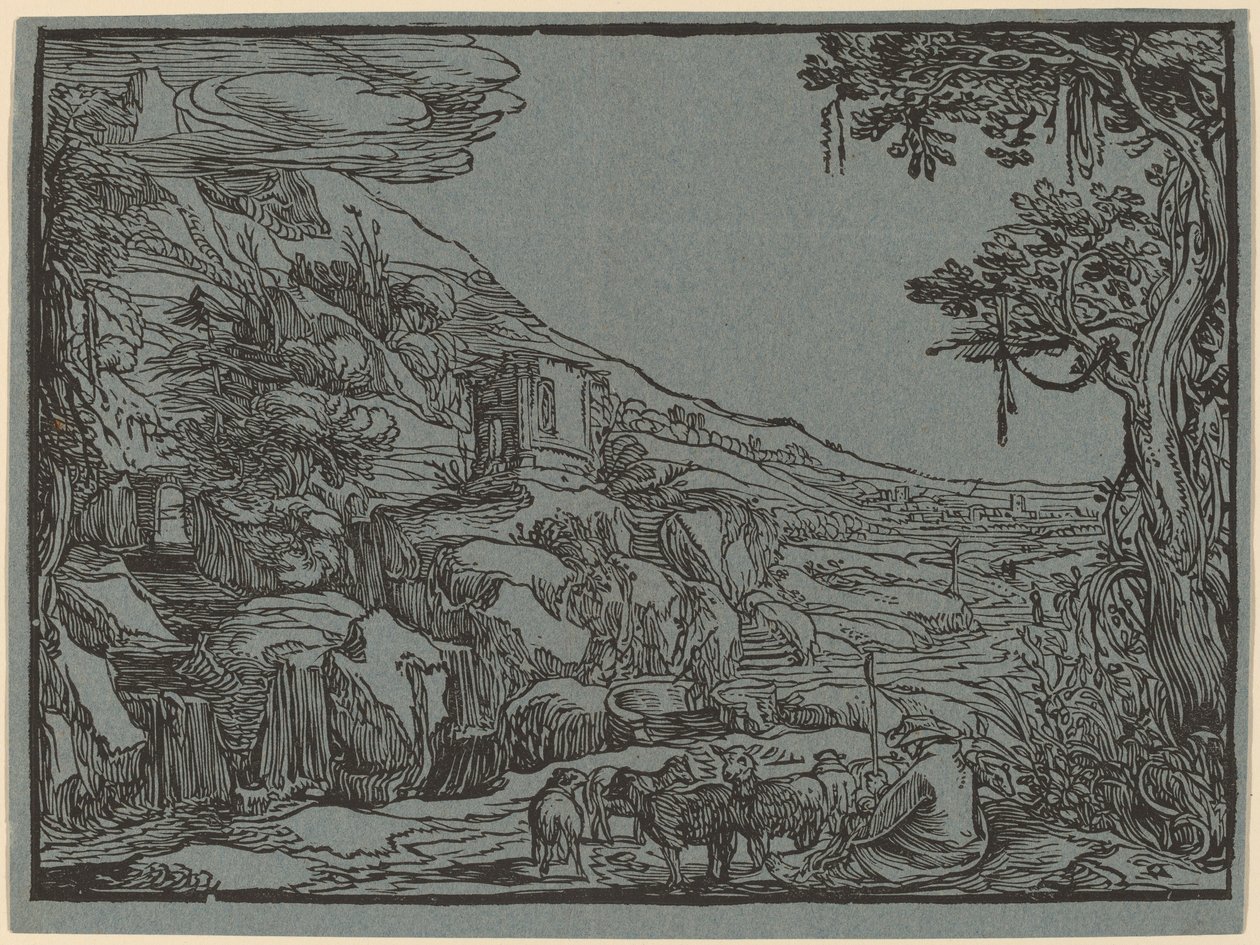 Arcadisch Landschap door Hendrik Goltzius
